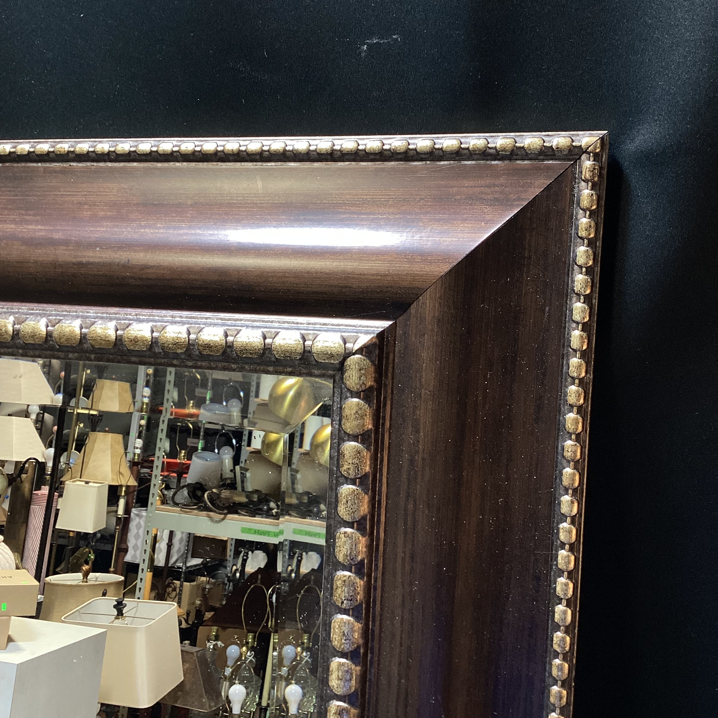 Bevelled Edge Floor Length Mirror With Beading Detail 31" x 65"