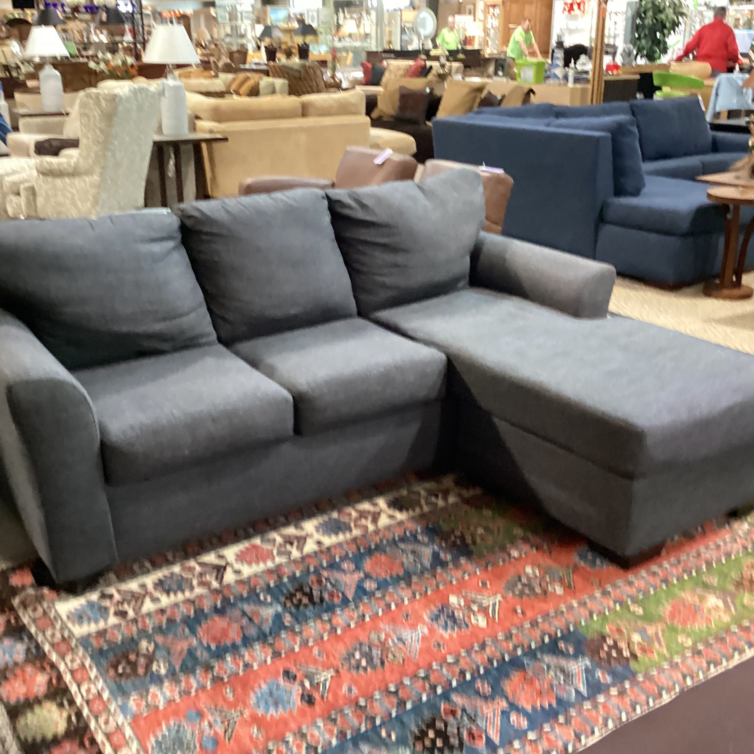 Charcoal Woven 2 Piece with Left or Right Chaise Sectional 81"x 68"x 37"x 36"