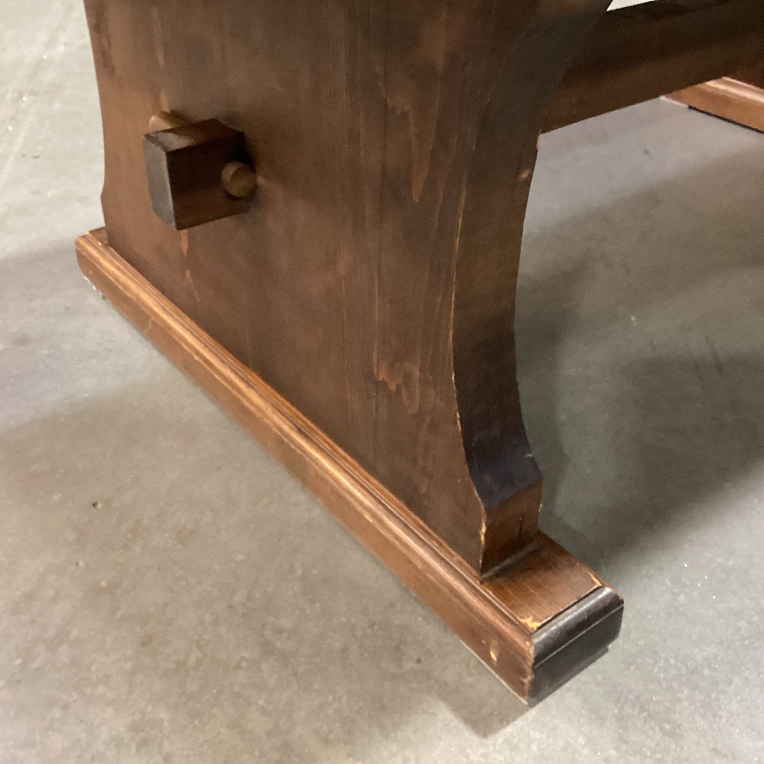 Plank & Carved Wood with Trestle Coffee Table 52.5"x 23"x 17.5