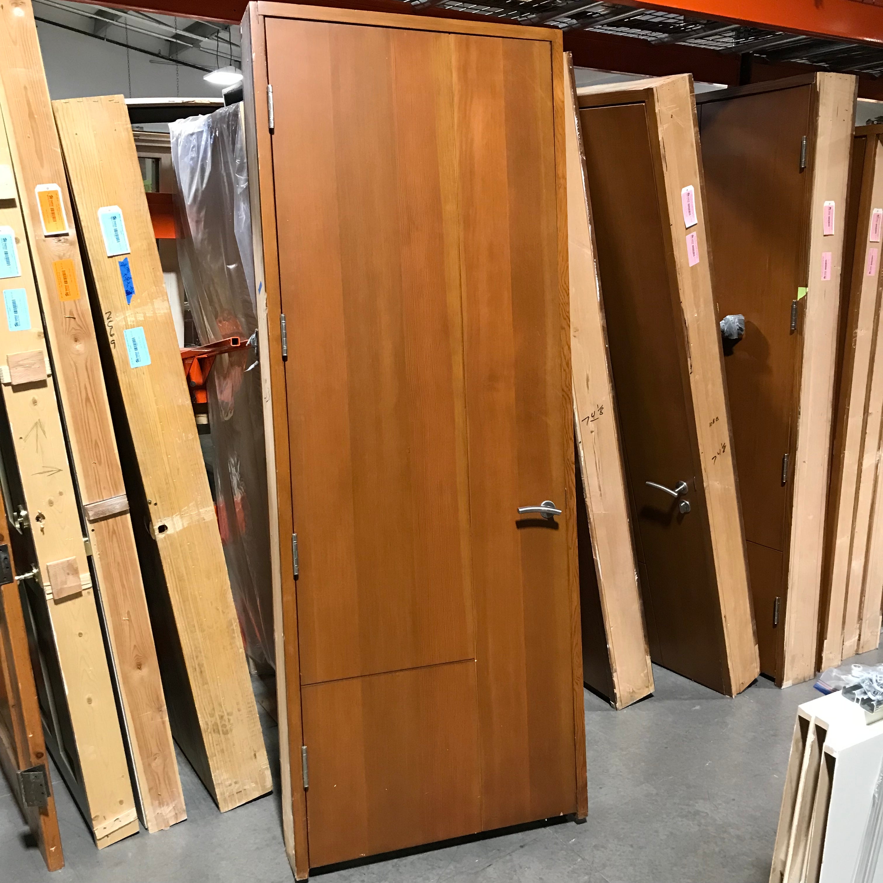 34.5"x 90.75"x 1.75" Rough Opening Brown Contemporary Interior Door with Jamb