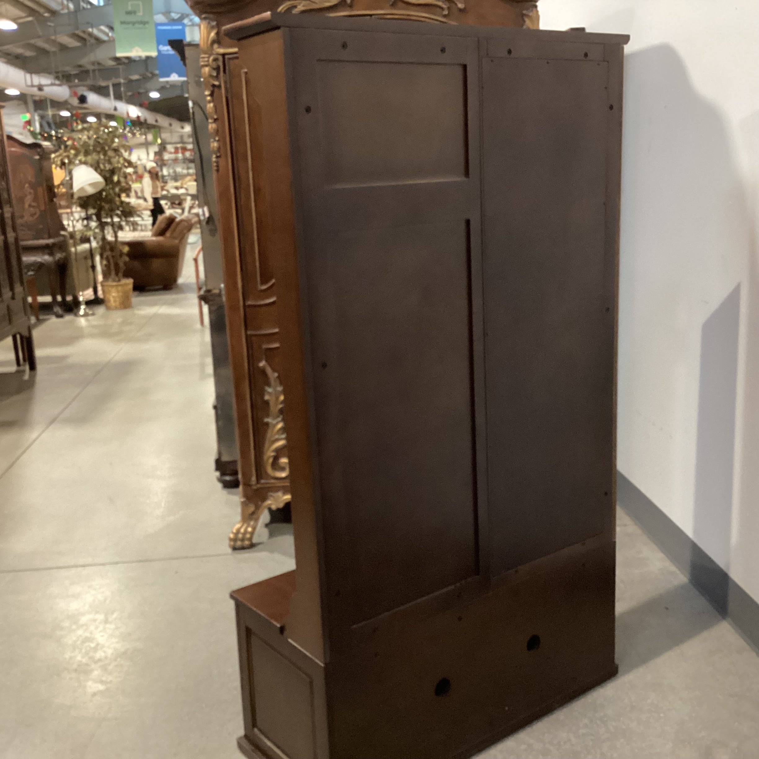 Dark Finish Wood with Mirror & Storage Hall Tree Bench 40"x 17"x 70"