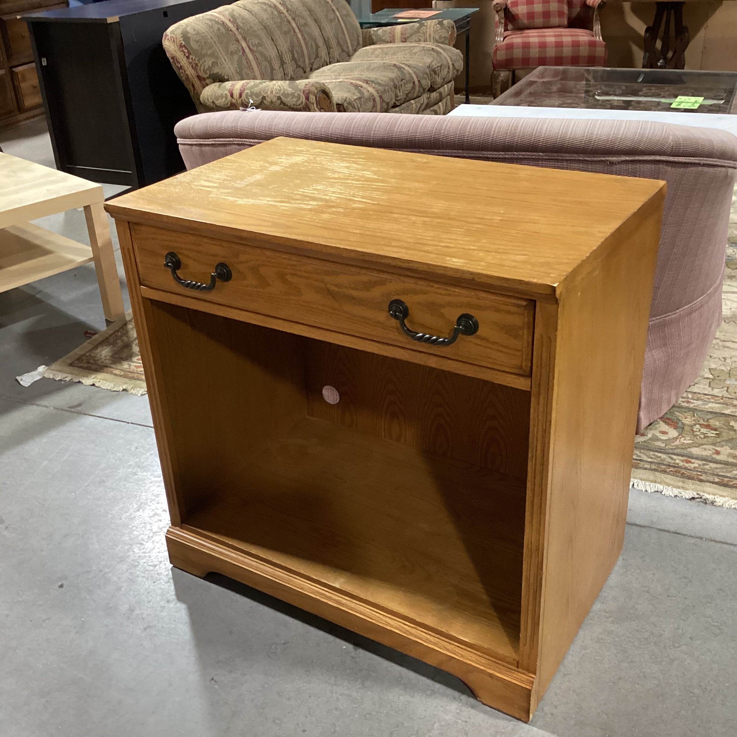 Whalen Furniture Oak & Veneer Faux Front Drawer TV Console 32"x 20"x 31.5"