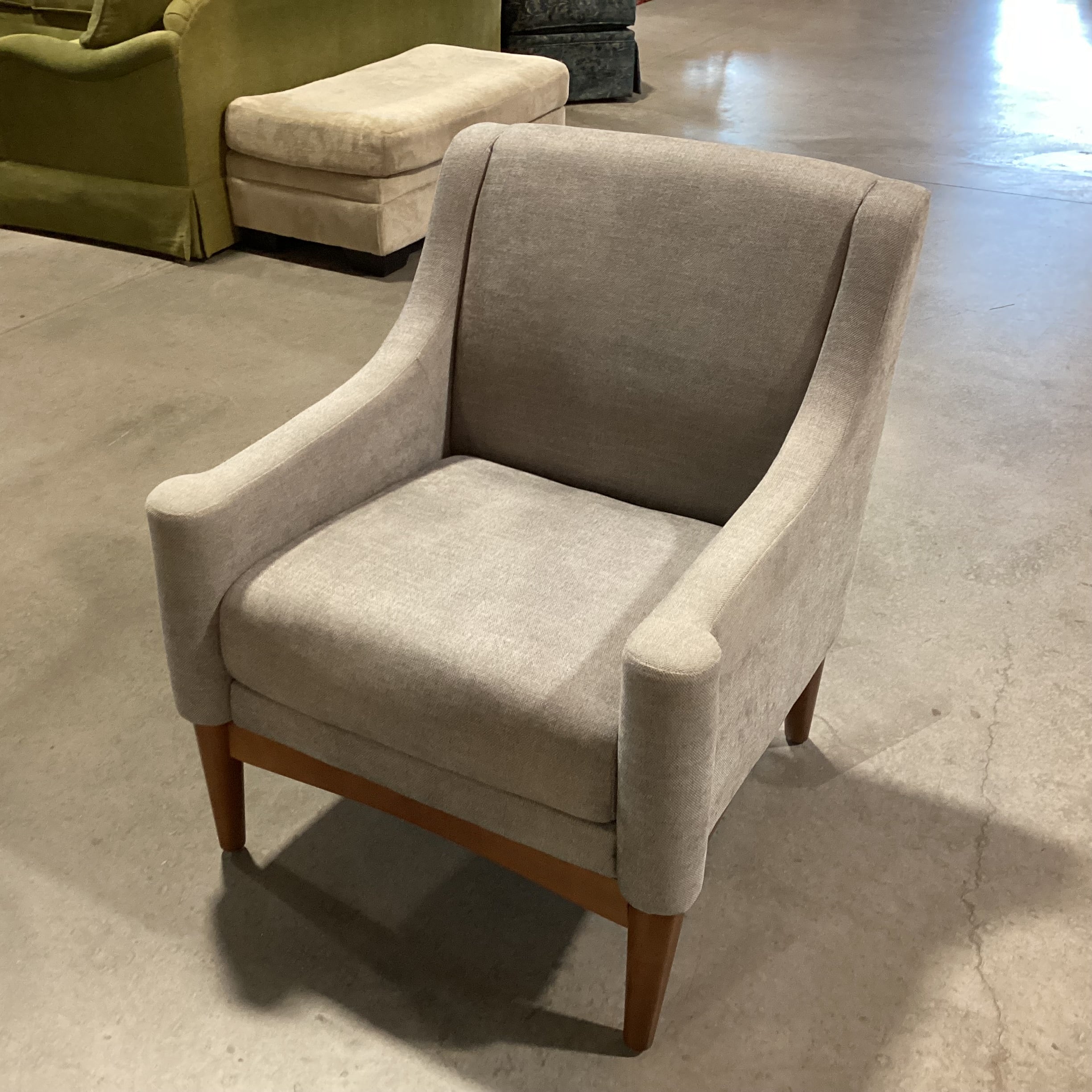 Hulala Home Grey Woven & Wood Slope Arm Chair 29"x 29"x 35"