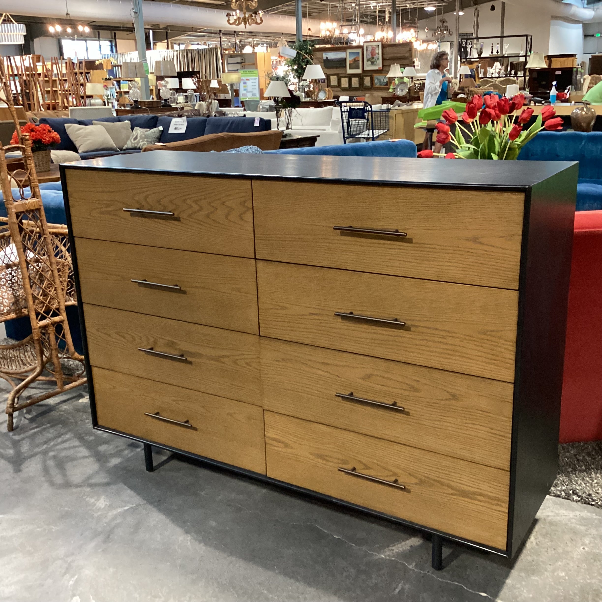 Four Hands 2 Tone Wood August 8 Drawer Dresser 59"x 19"x 43"