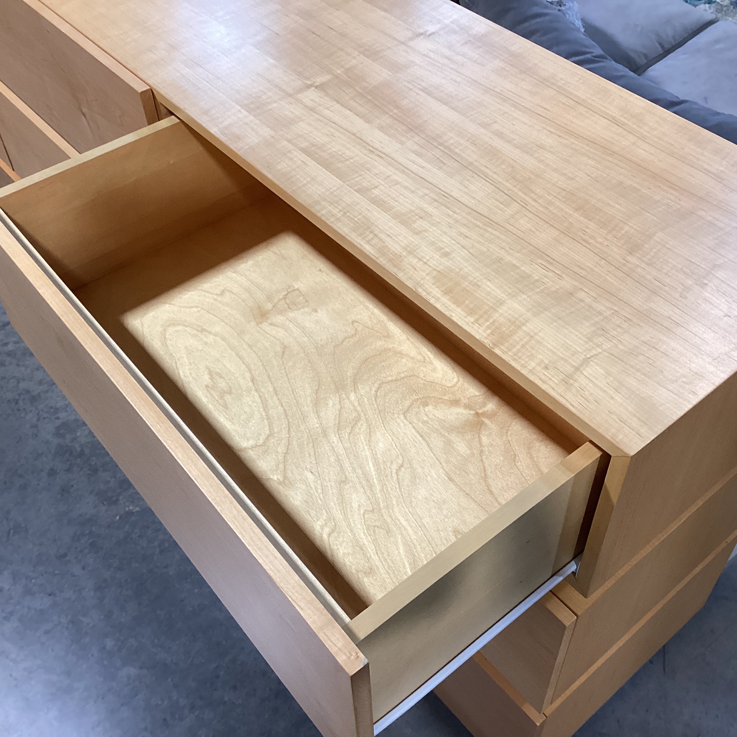 Custom Natural Maple 9 Drawer Dresser 96"x 19"x 36"