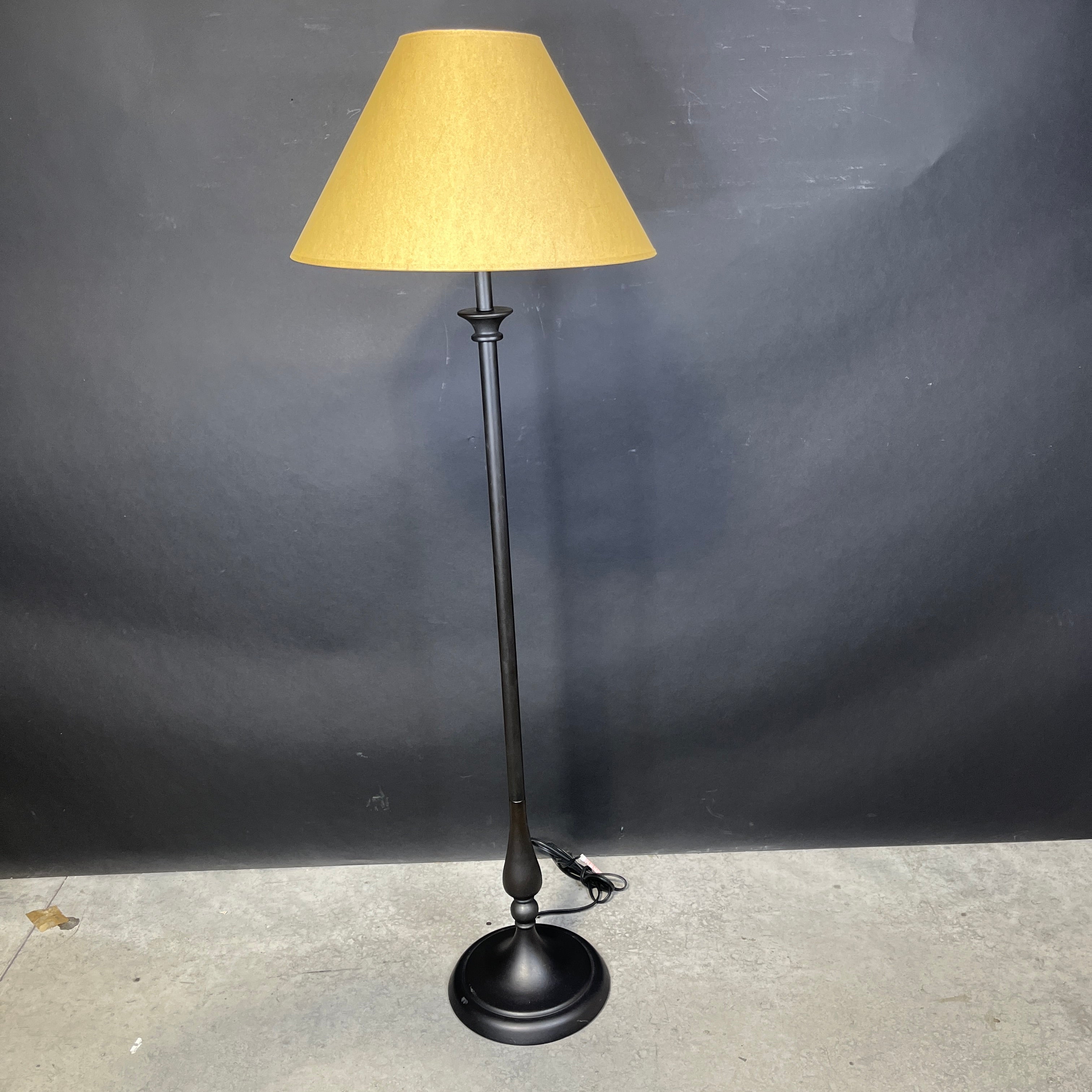 Hubbardton Forge Smoke Black Metal with Shade Floor Lamp 18” Diameter @ Shade x 58”