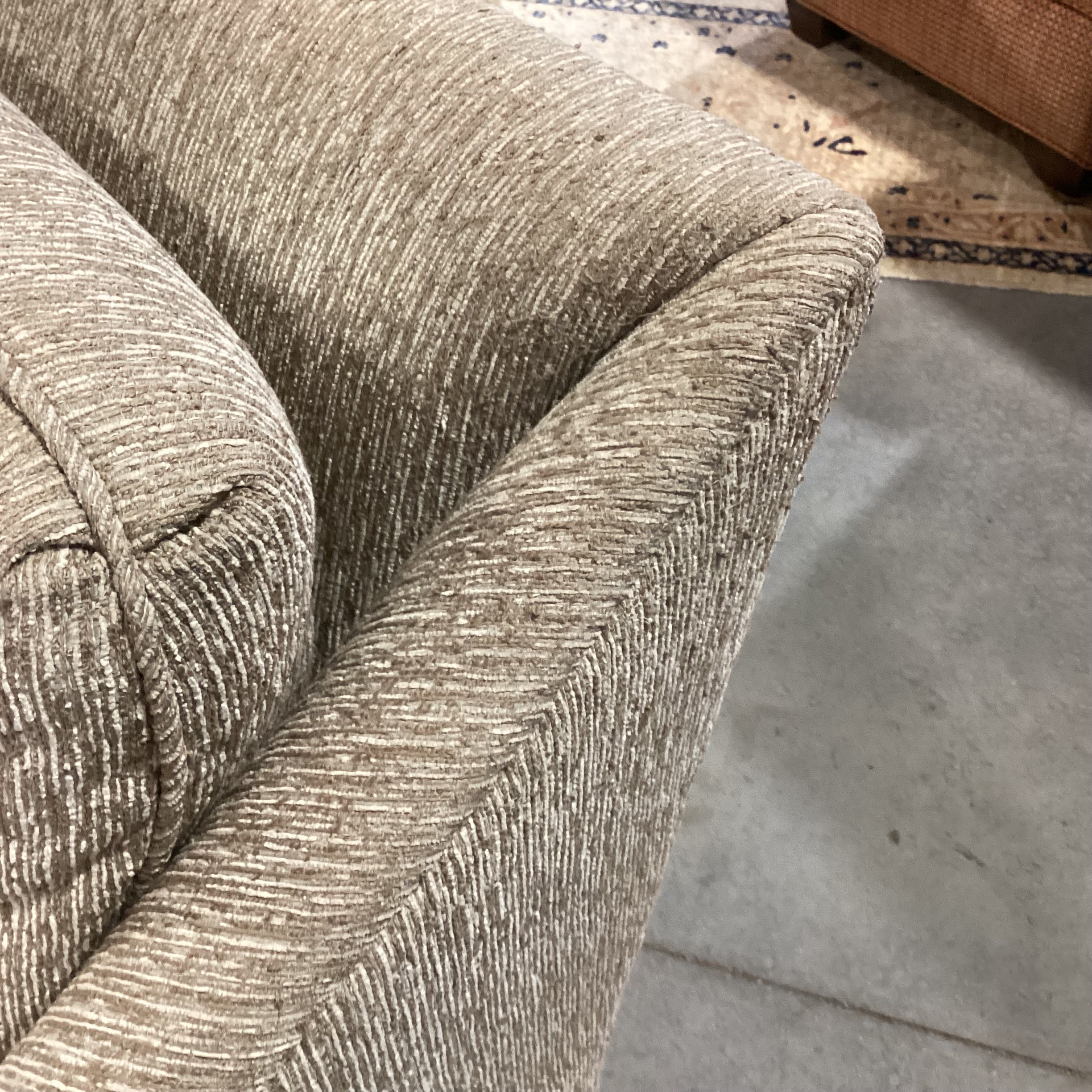 Pearson Heritage Home Group Tan & Cream Texture Woven Slope Arm Swivel Chair 32"x 38"x 34"