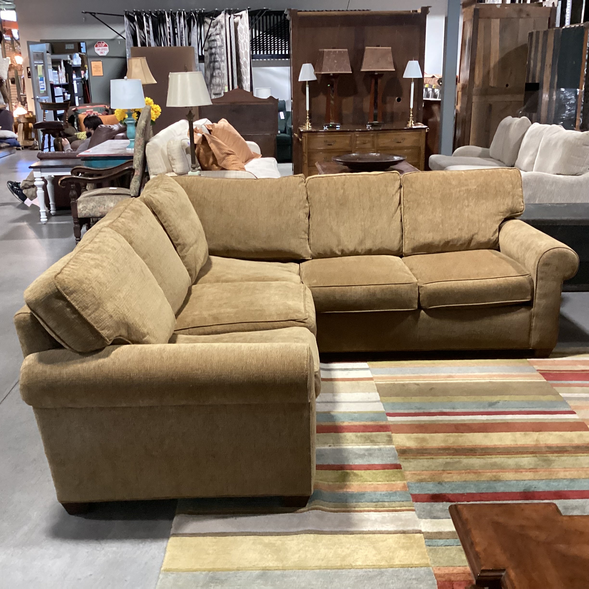 Woodmark a Howard Miller Co. Golden Texture Woven Chenille Down Mix 2 Piece Sectional 95"x 95"x 39"x 35"