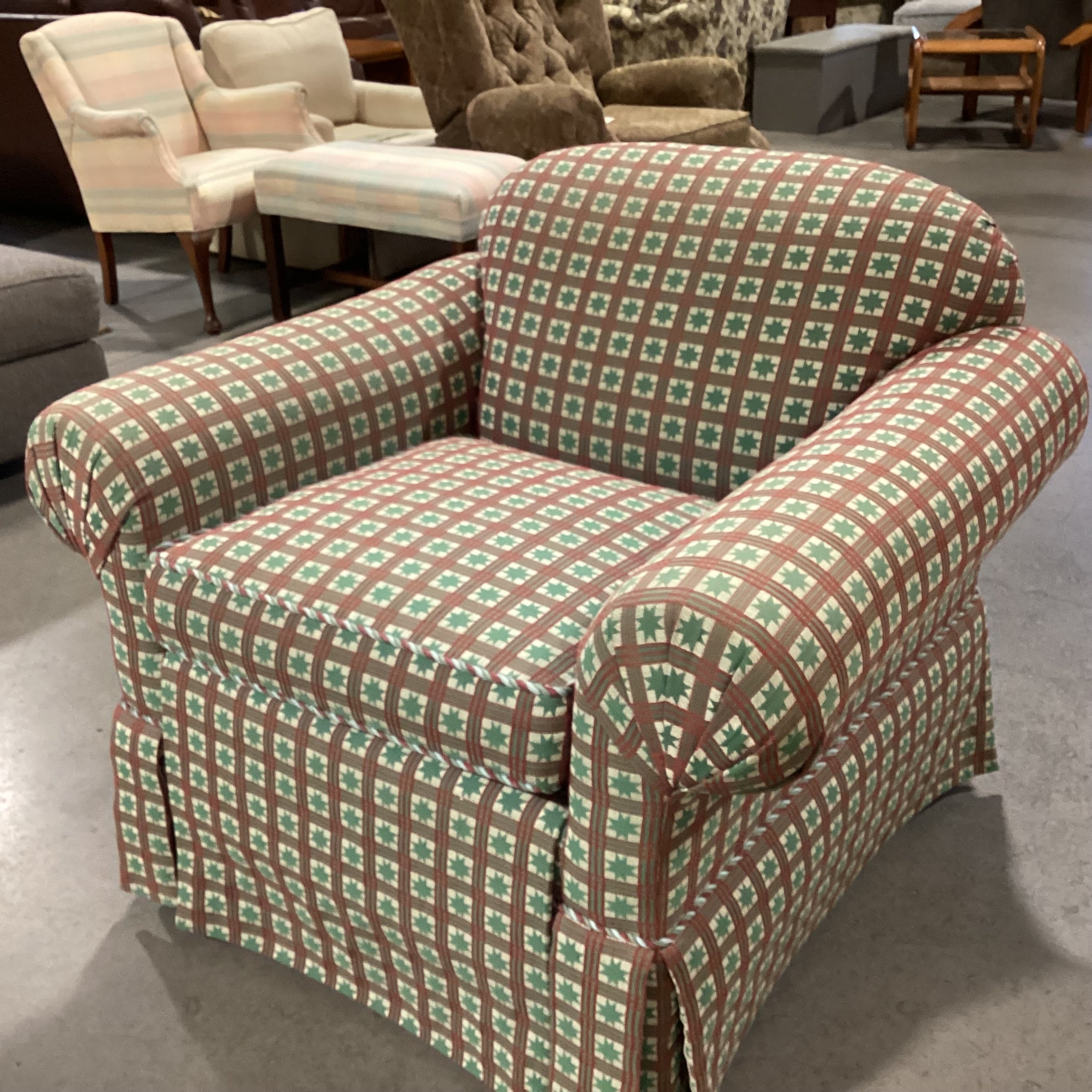 Custom Star Quilt Style Chair 39"x 33"x 34"