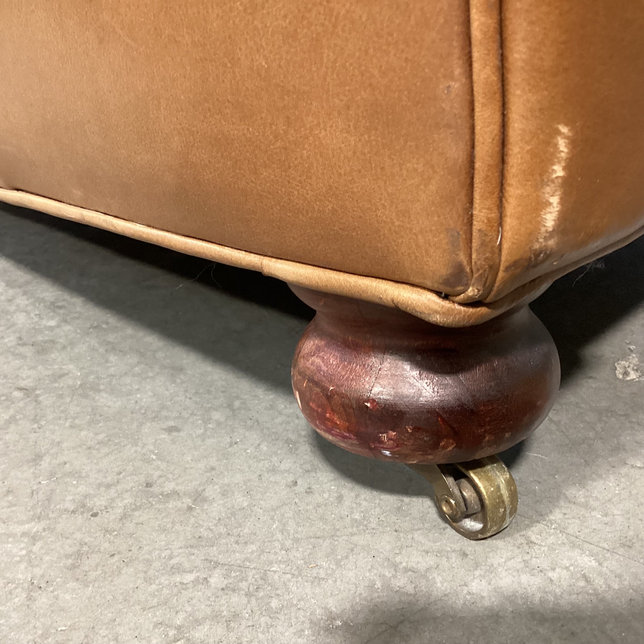 Lee Industries Leather with Front Casters Club Chair 36"x 38"x 35"