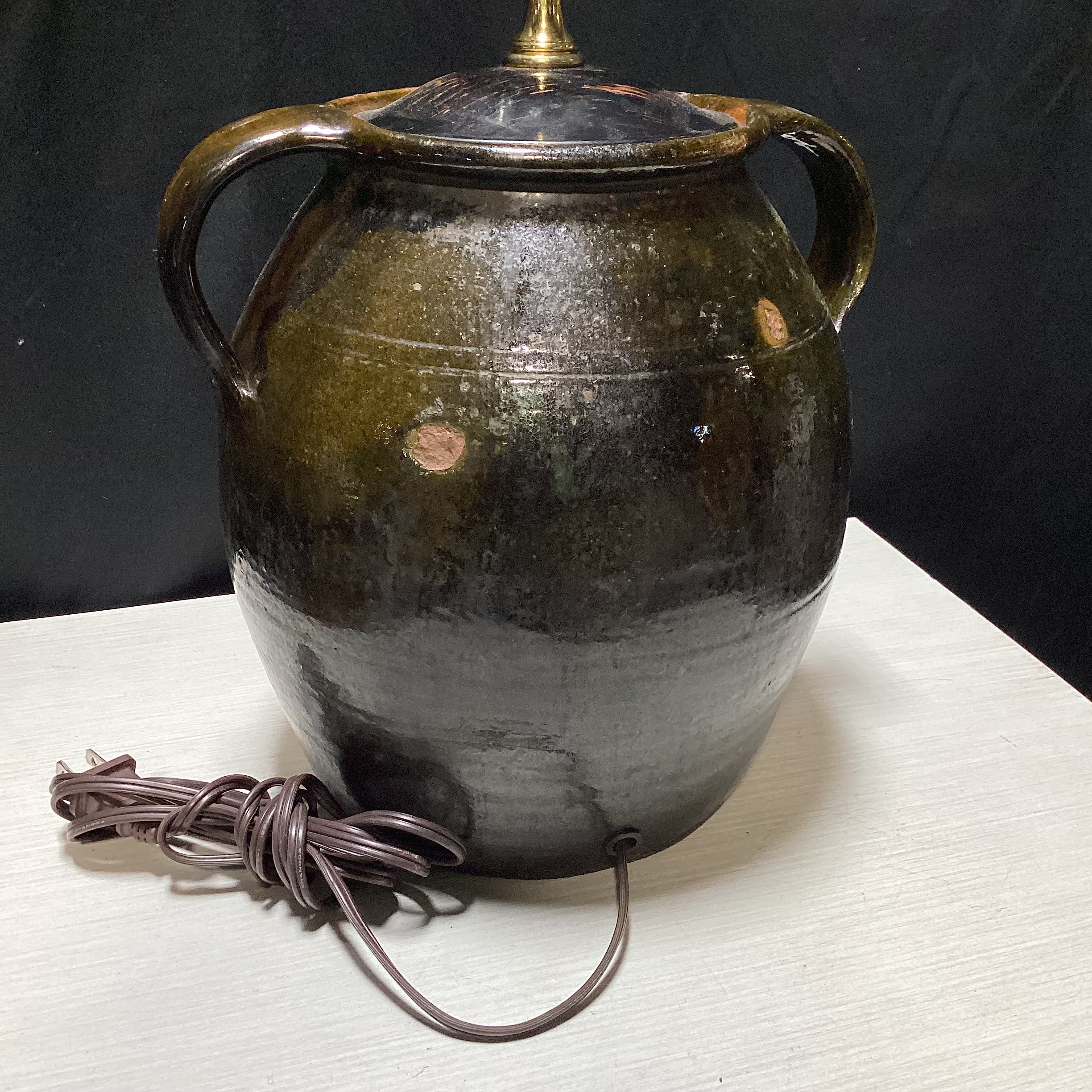 Rustic Pottery Jar Table Lamp 11" x 23.5"