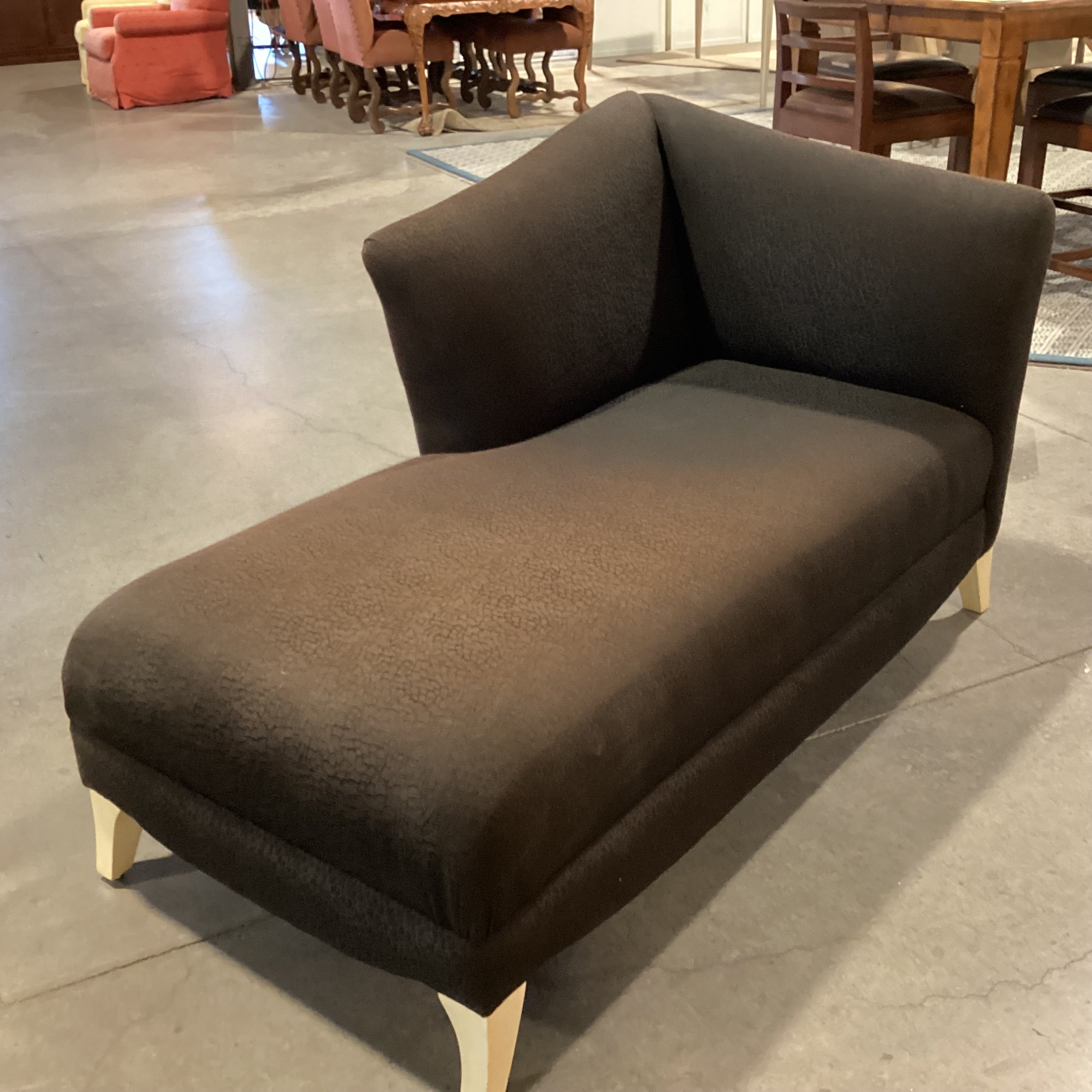 Textured Brown Modern Chaise Lounge Sofa 62"x 35"x 36"