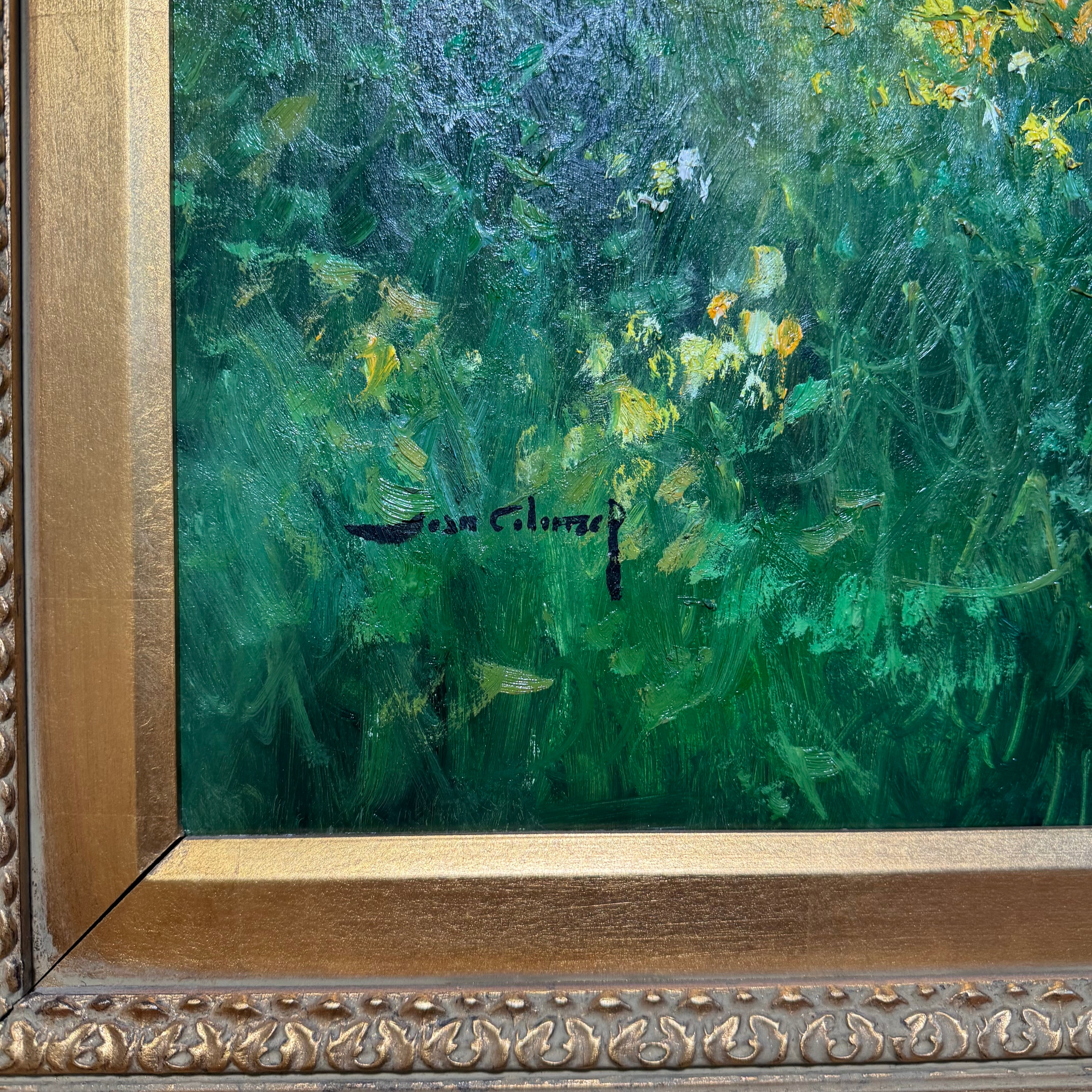 Artist Signed "Field Aglow" Original Painting In An Ornate Gold Frame 86 1/2" x 62"