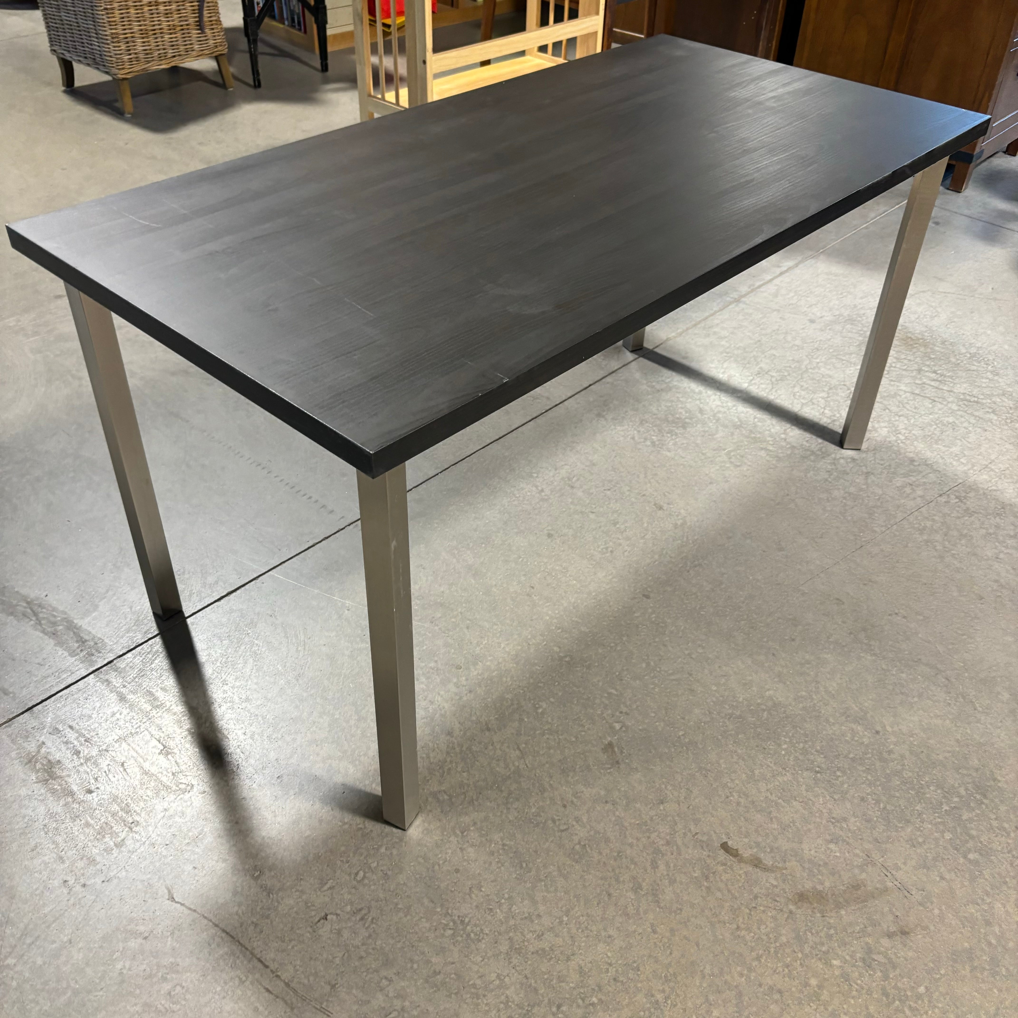 Dark Wood Style Laminate Top with Steel Legs Desk 60"x 30"x 29"
