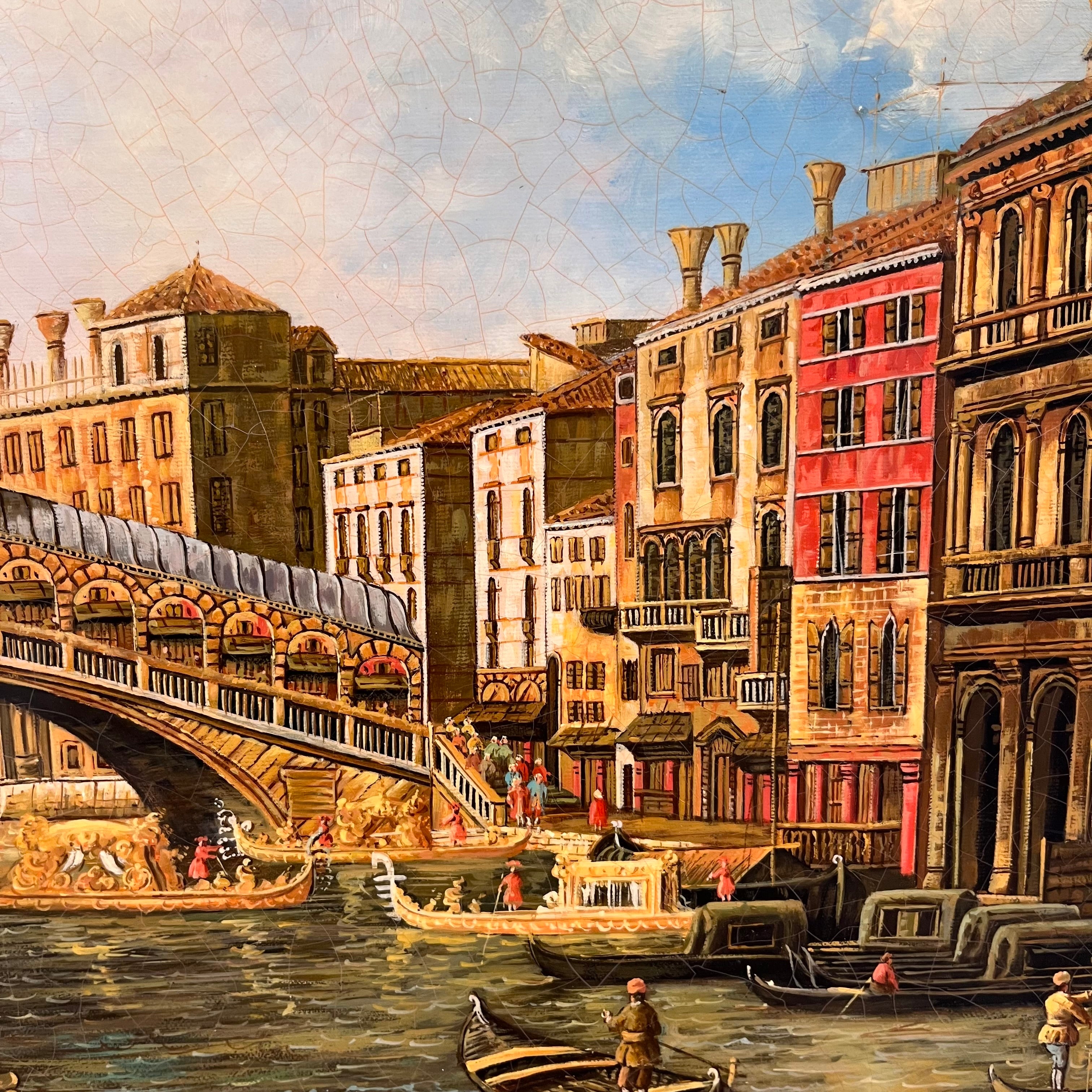 Serrano Hand Painted Venice Grand Canal Oil on Canvas Wall Decor; 31.5"x 27"x 2"