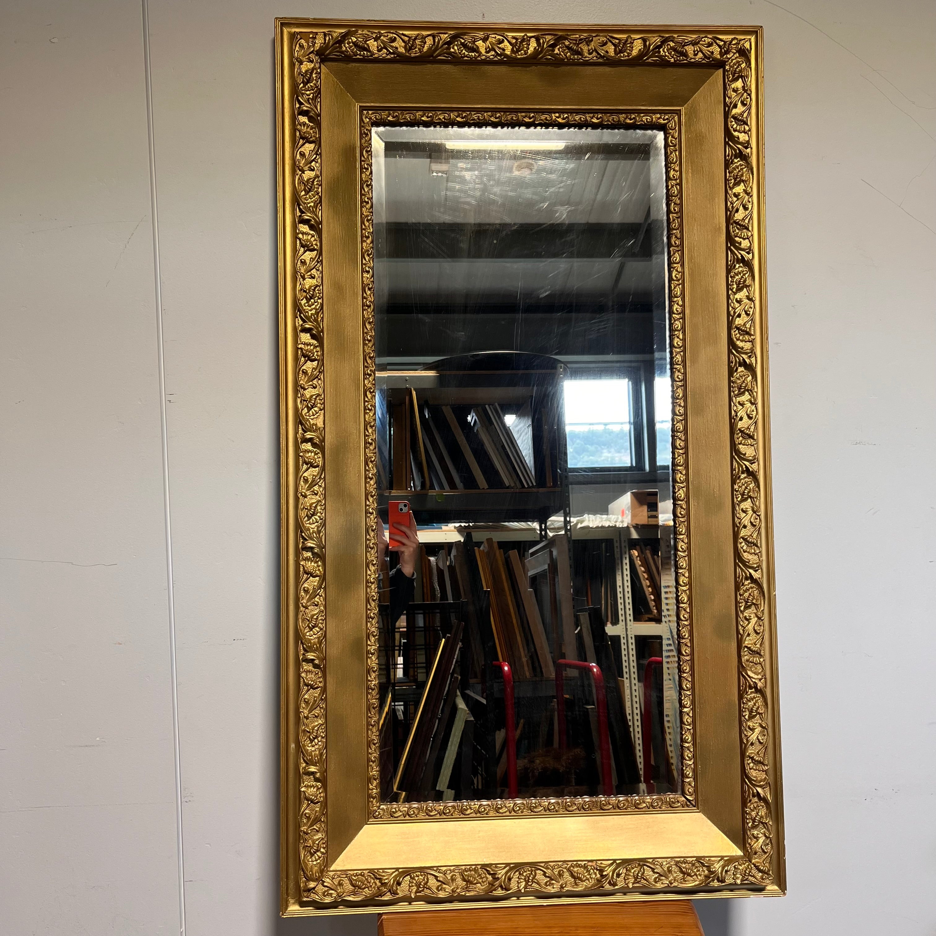 Antique Gilt Larkin Co. Beveled Wall Mirror
