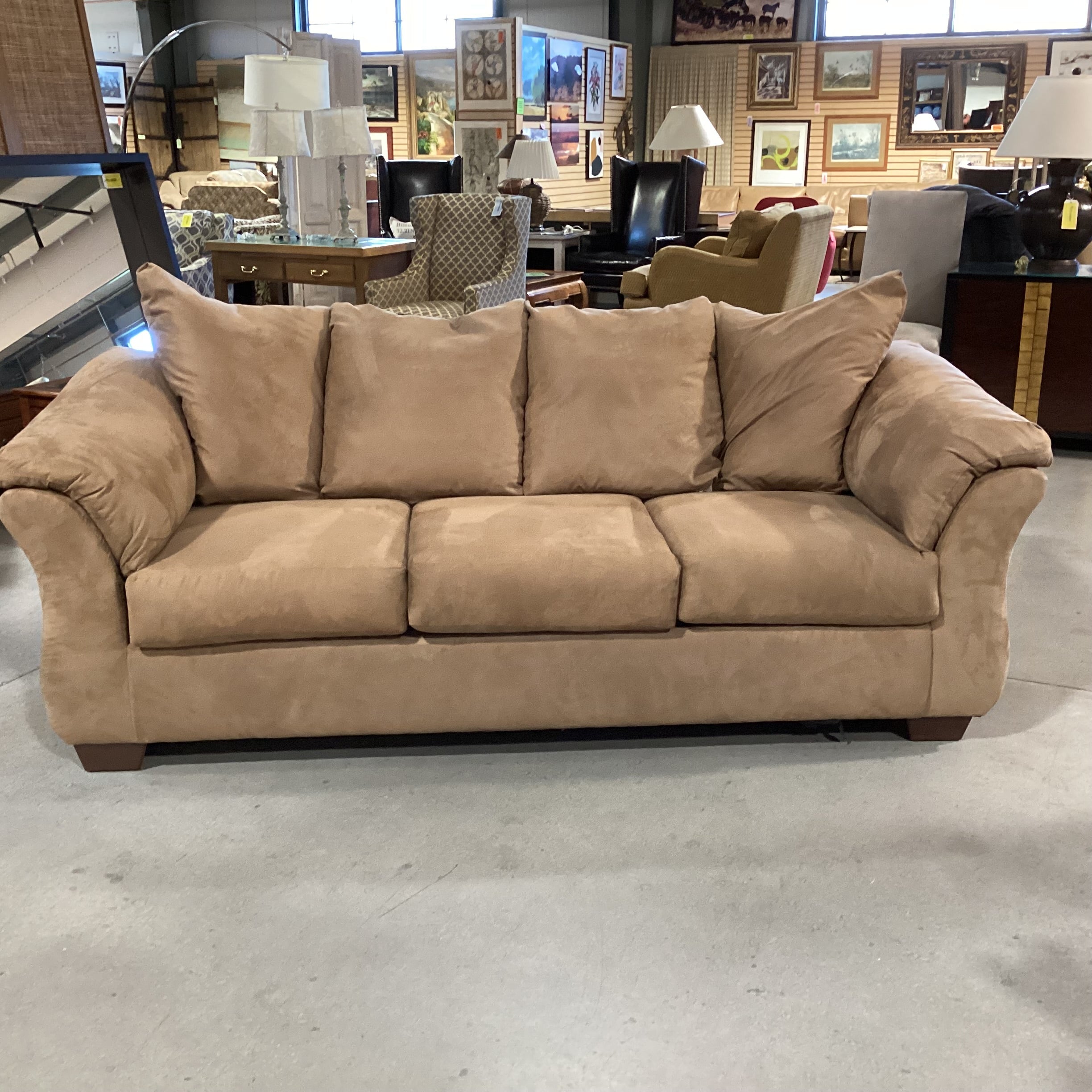 Ashley Furniture Darcy Brown Micro Suede Sofa 90"x 38"x 36"