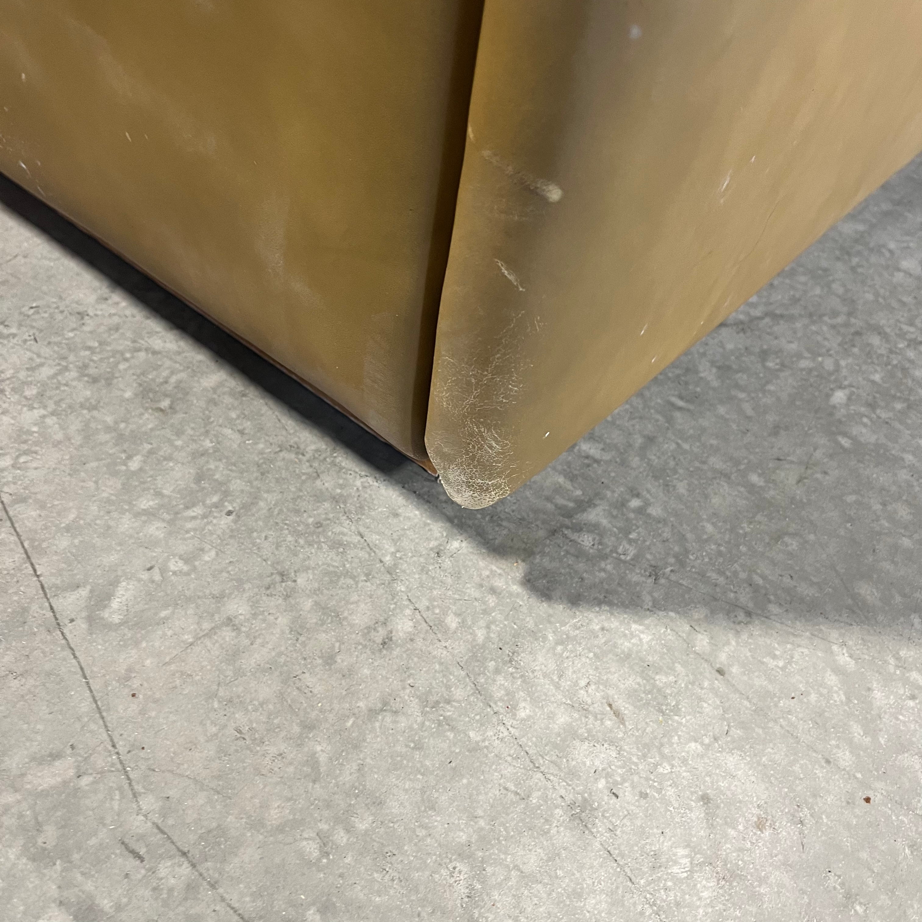 CUSTOM Light Brown Leather with 4 Drawer Platform Bed Set 72.5"x 76"x 15.5"