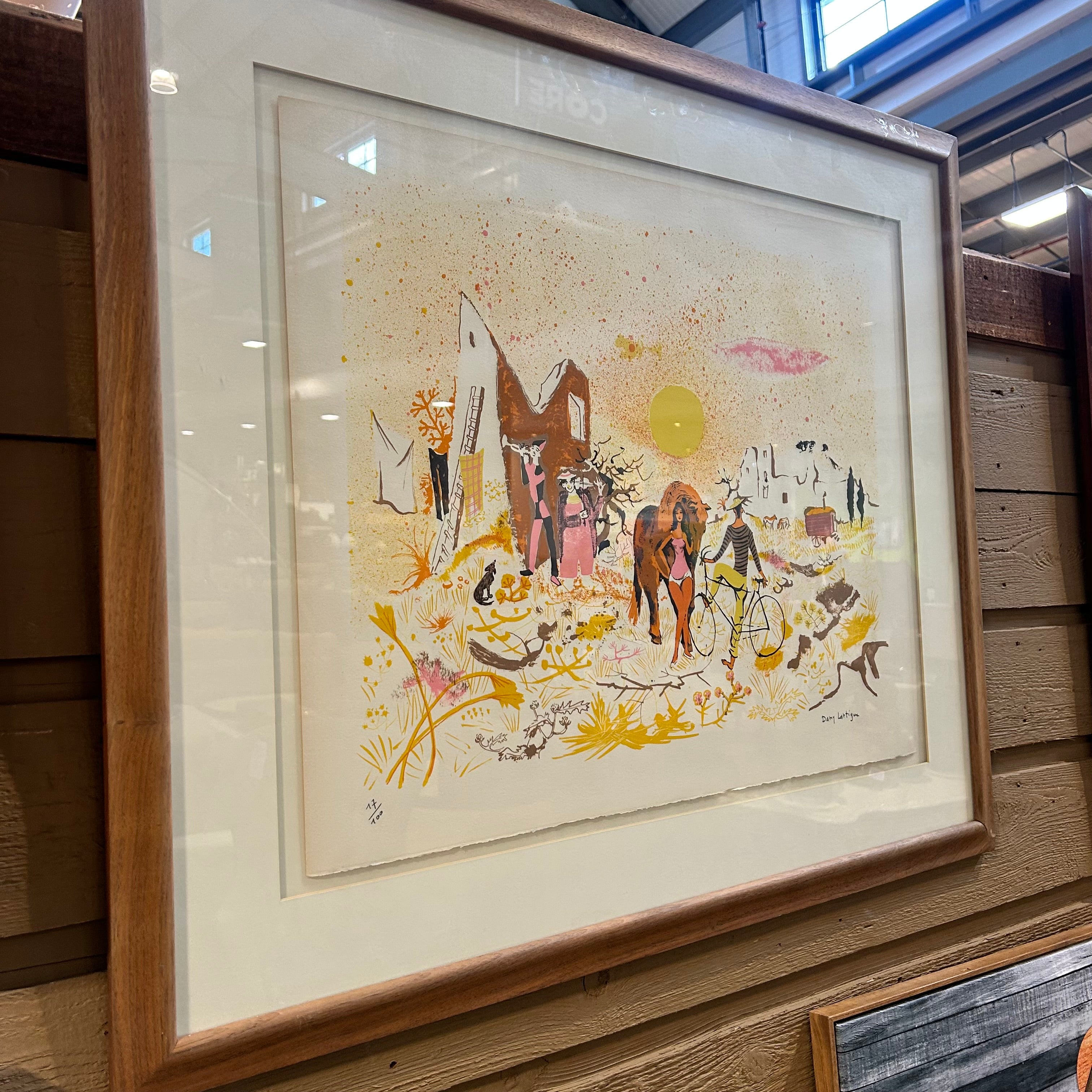 Dany Lartigue Color Lithograph "Les Gitans" 17/100 36"x 31"