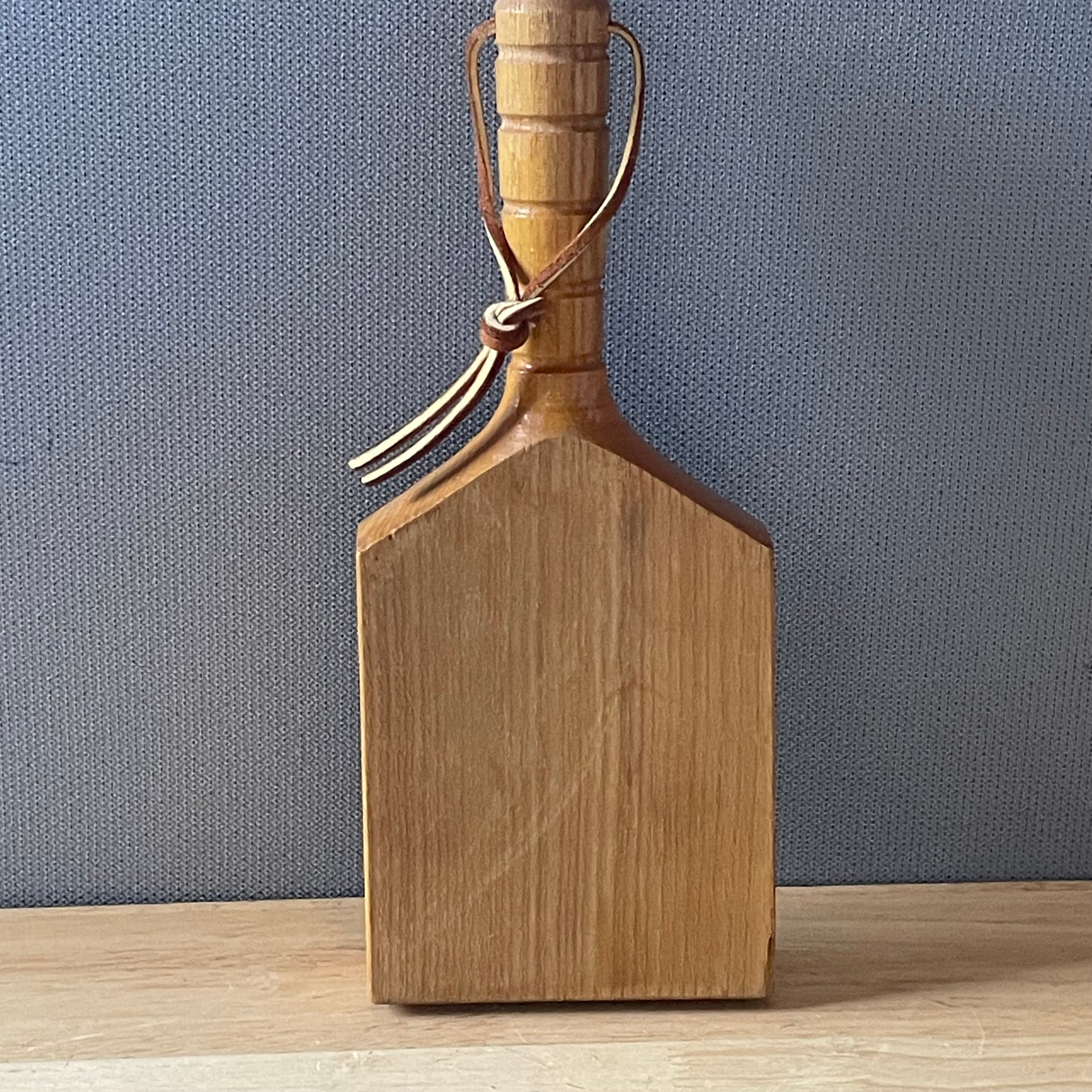 Antique 1930's G.Rushbrooke (Smithfield)Ltd Wood Butcher's Fat Beater, 4"x 1.25"x 9.5"