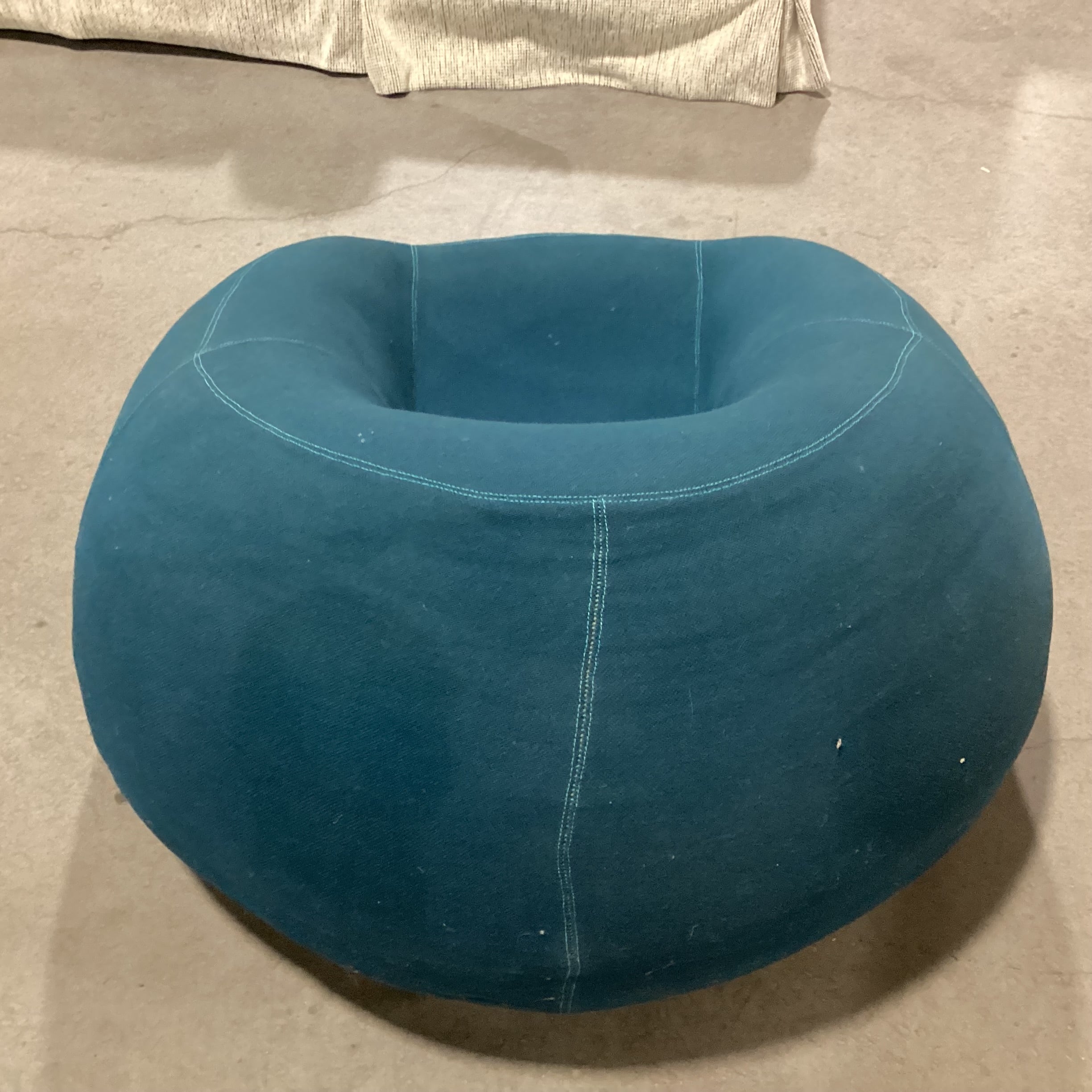 HUG Lake Tweed with Stitching Accent Round Low Chair 38"x 44"x 26"