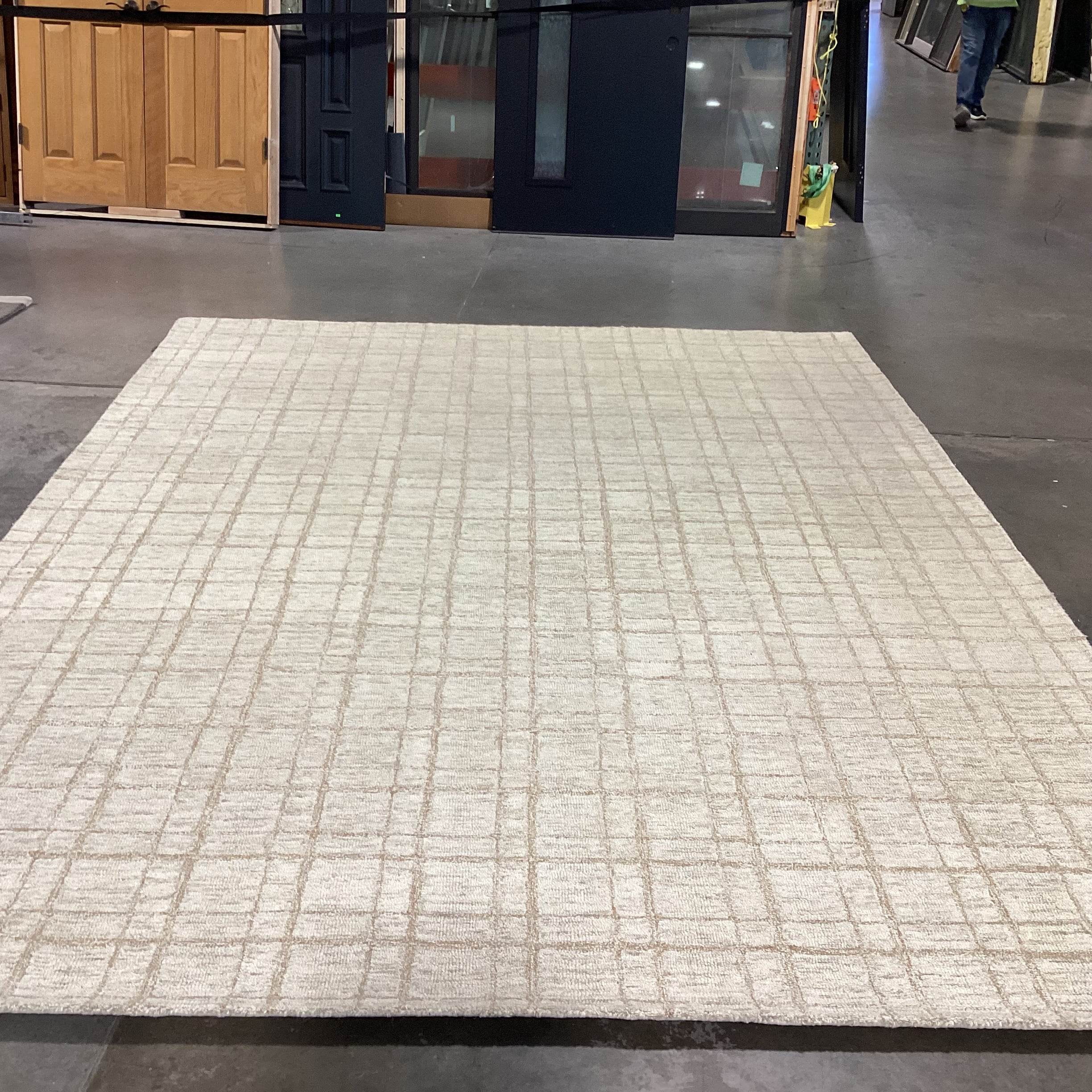 Chris Loves Julia LoLoi Polly Collection Khaki Sand Wool Loop Rug 8'6"x 11'6"