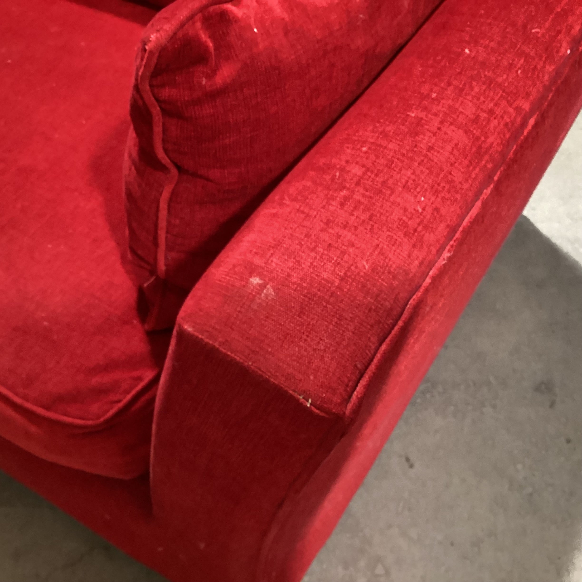 Red Woven & Down Mix Sofa 88"x 41"x 31"