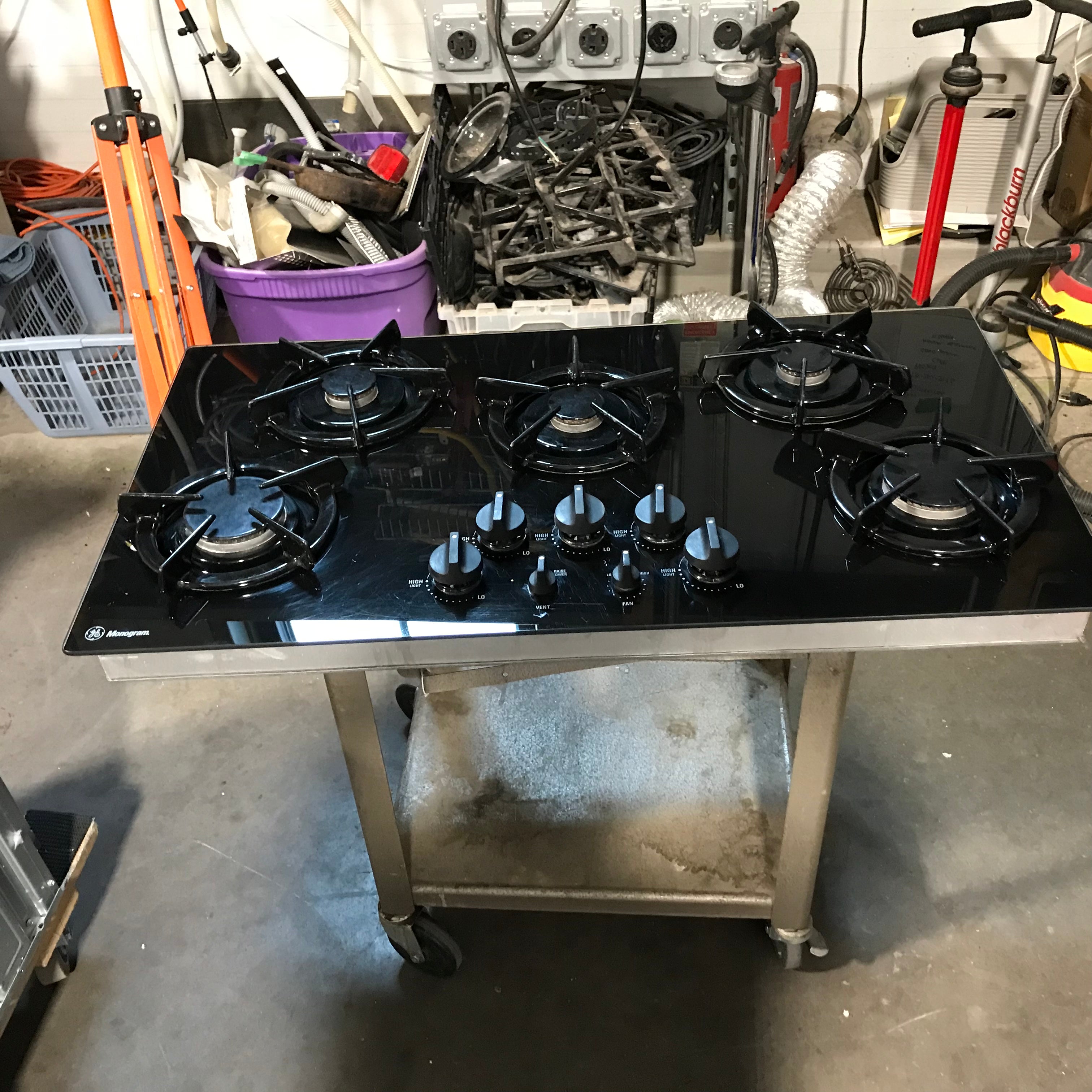 GE Monogram Black 5 Burner Gas Burner 36"x 20"x 2"