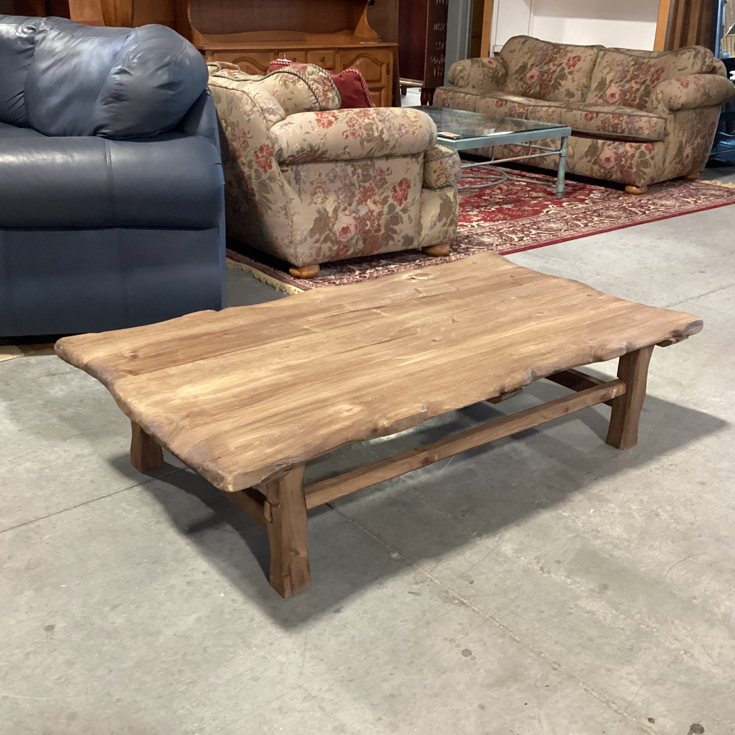 Rustic Wood Coffee Table 55"x 30"x 14"