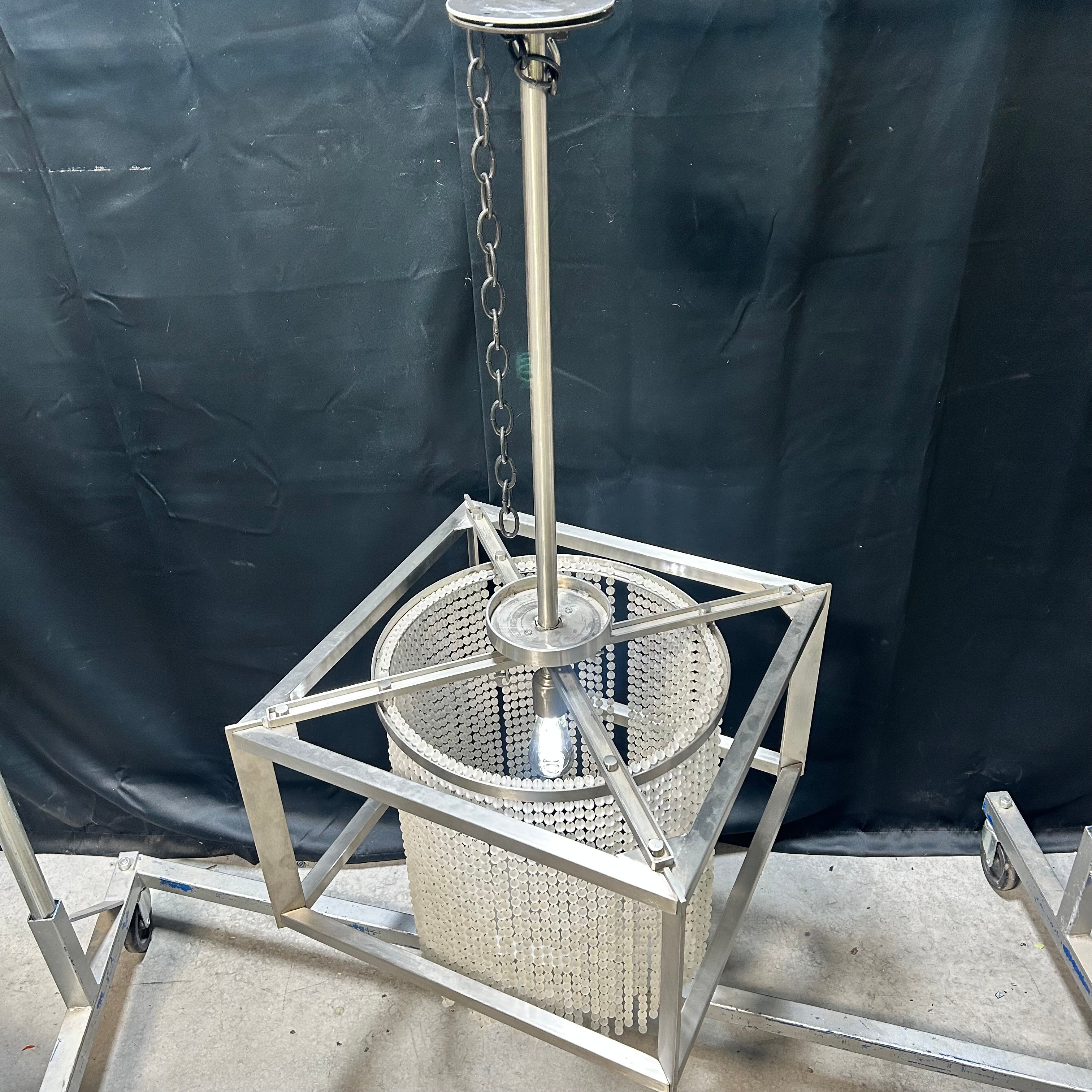 Raindrop Chandelier With Chrome Steel Frame 22.5"x22.5"x 50"