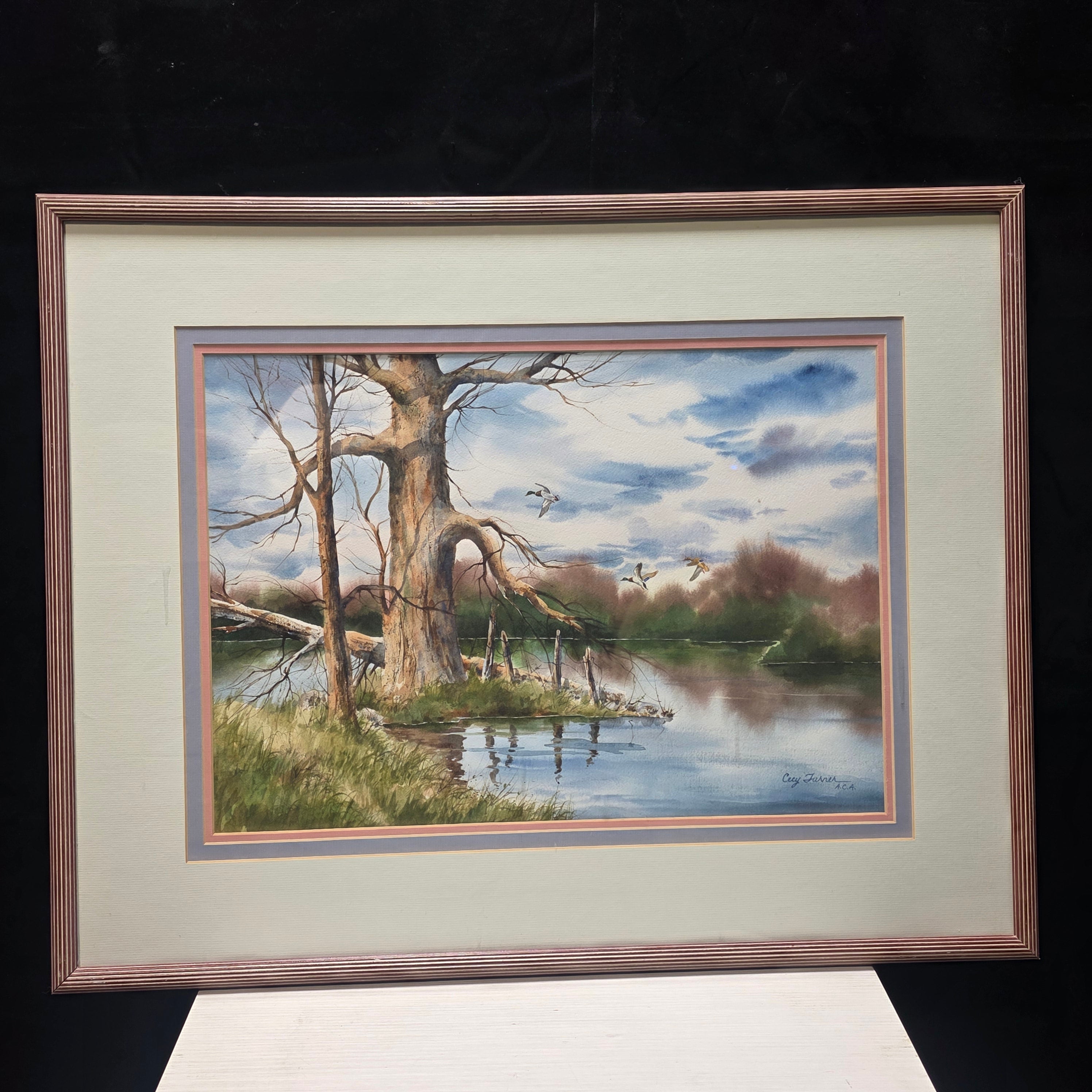Cecy Turner Woods, Water and Ducks Lithograph 29"x23"