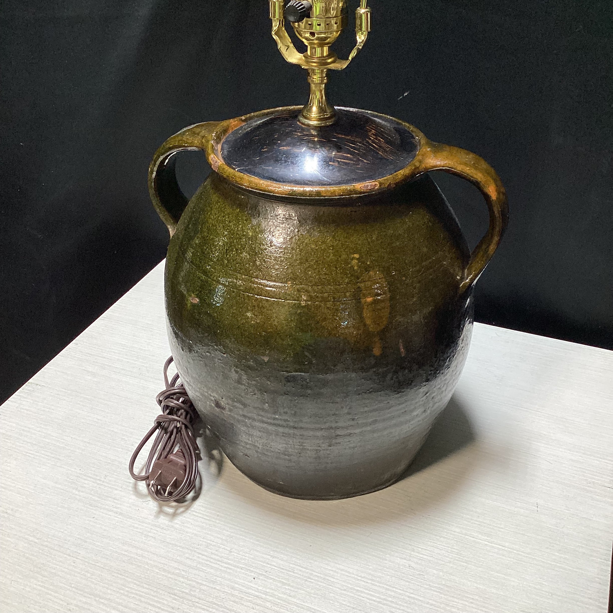 Rustic Pottery Jar Table Lamp 11" x 23.5"