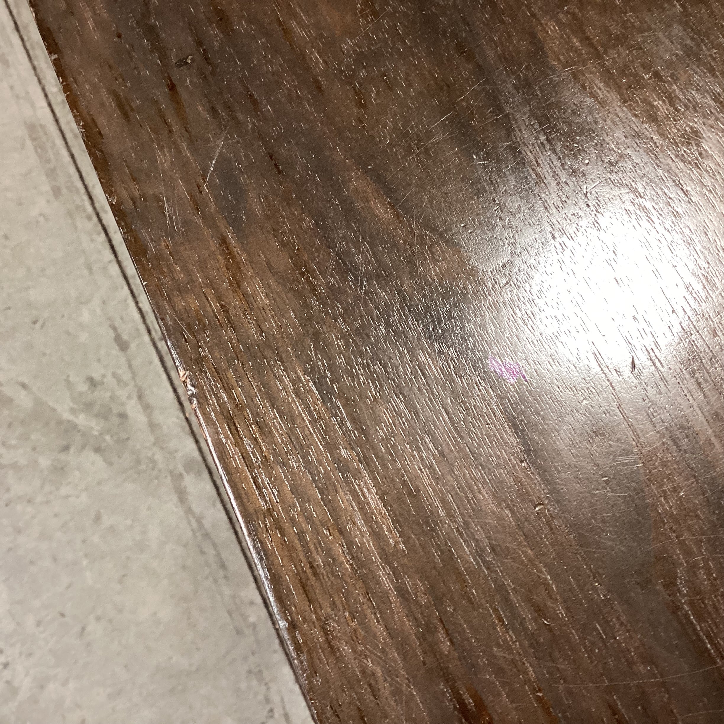 Modern Parsons Dark Finish Wood & Black Metal Dining Table 75"x 35"x 29.5"