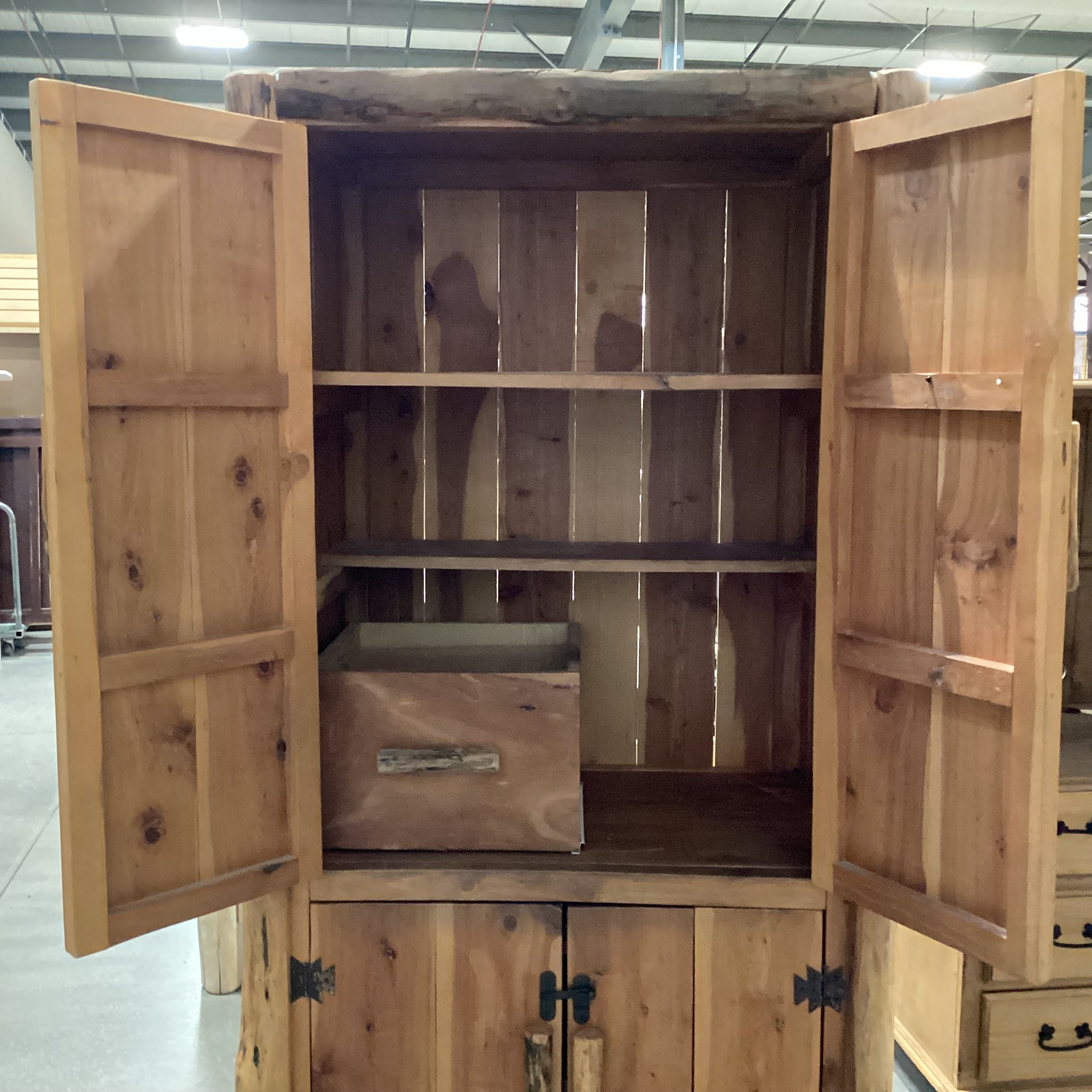 Log & Plank 4 Door Armoire 41"x 28"x 81"
