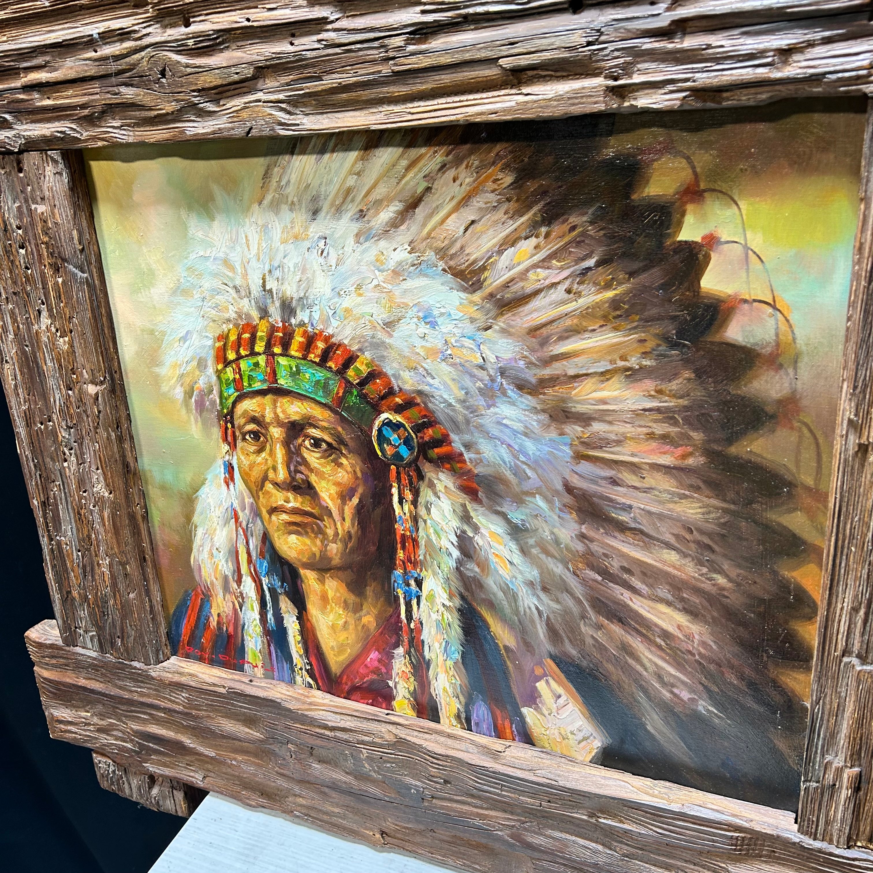 Roy Dupuis "Indian Portrait" From Royal Street Fine Art 38"x34"