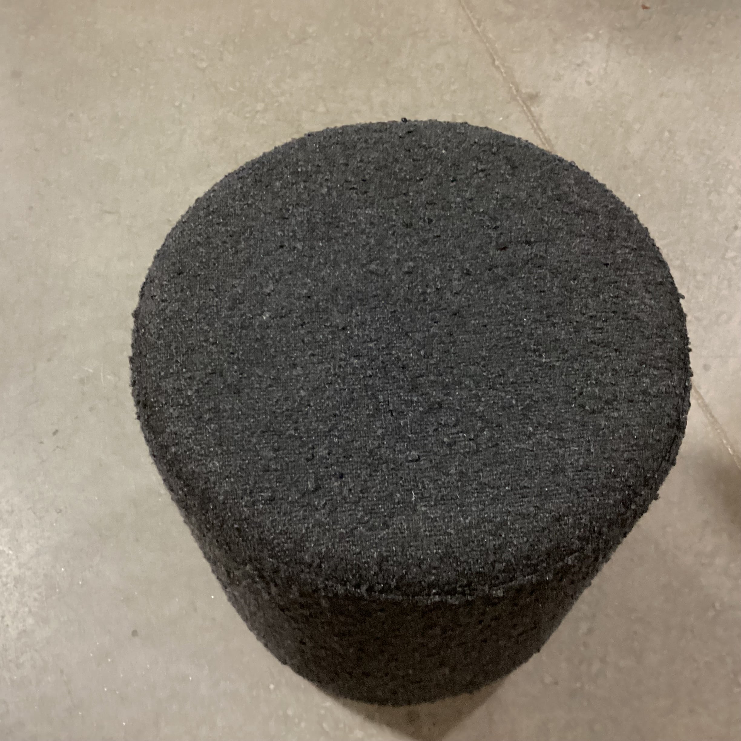 Rove Concepts Black Chatou Boucle Stool Ottoman 16" Diameter x 18"