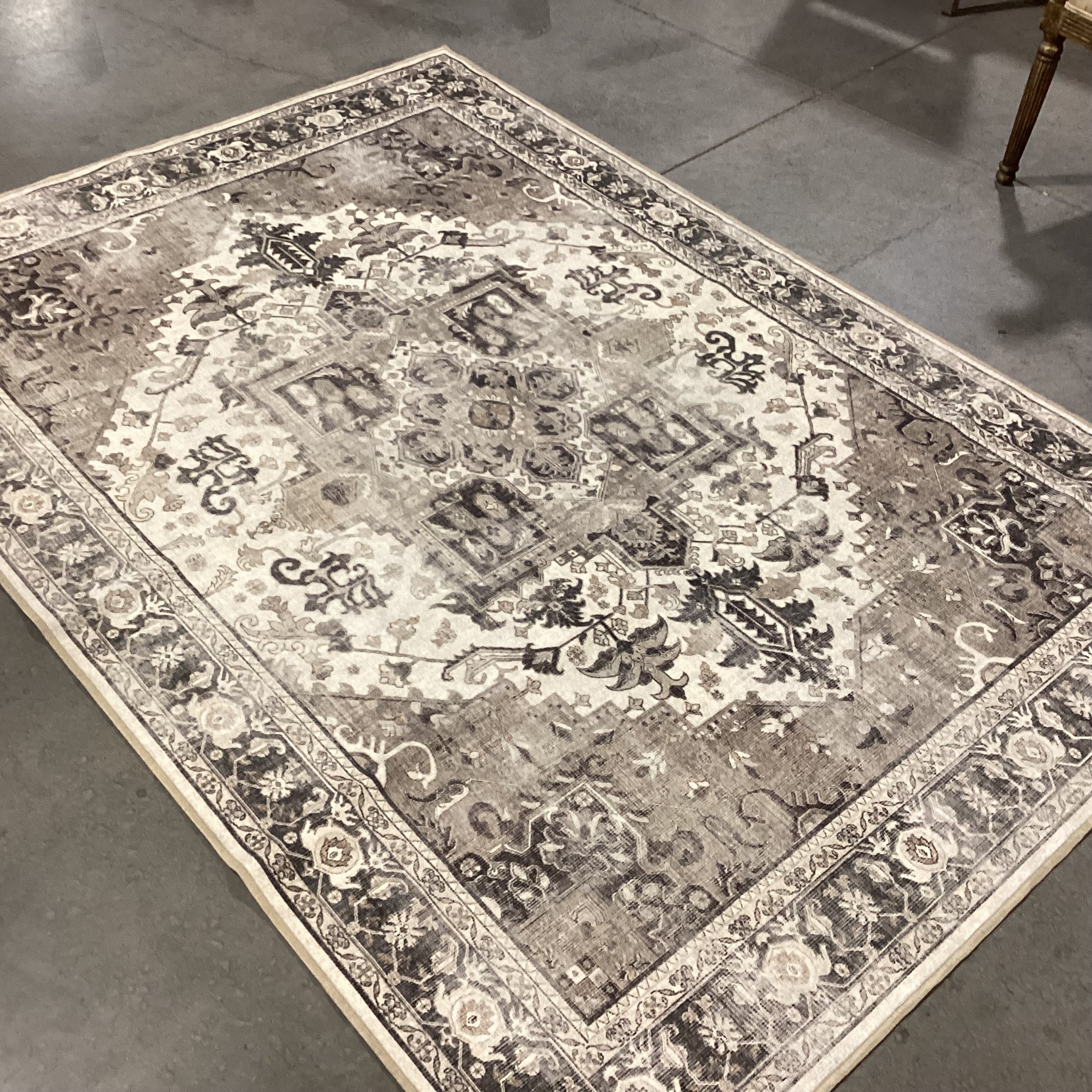 Ruggable Cream Brown Taupe Washable Rug 5'2"x 7'2"