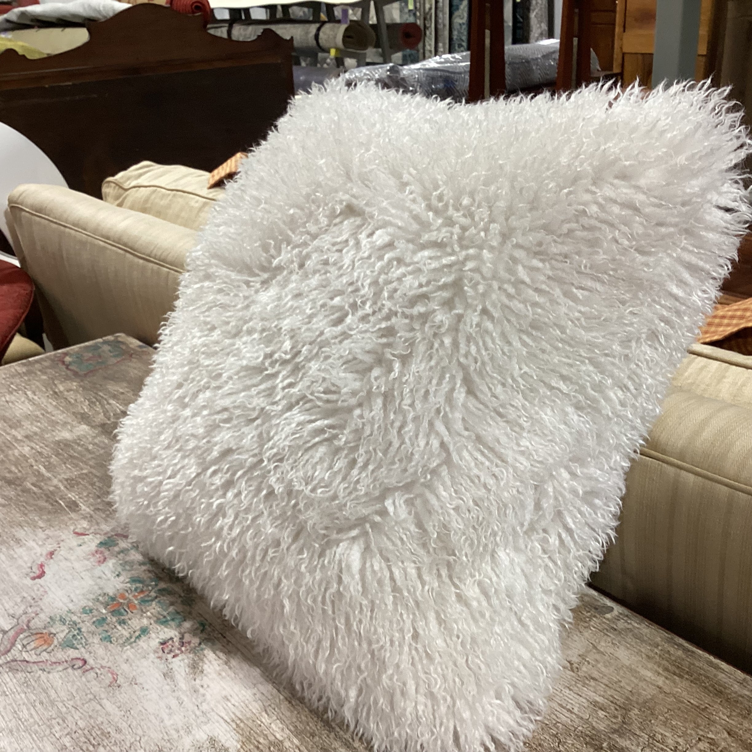 Mongolian Lamb Accent Pillow 22"x 22"