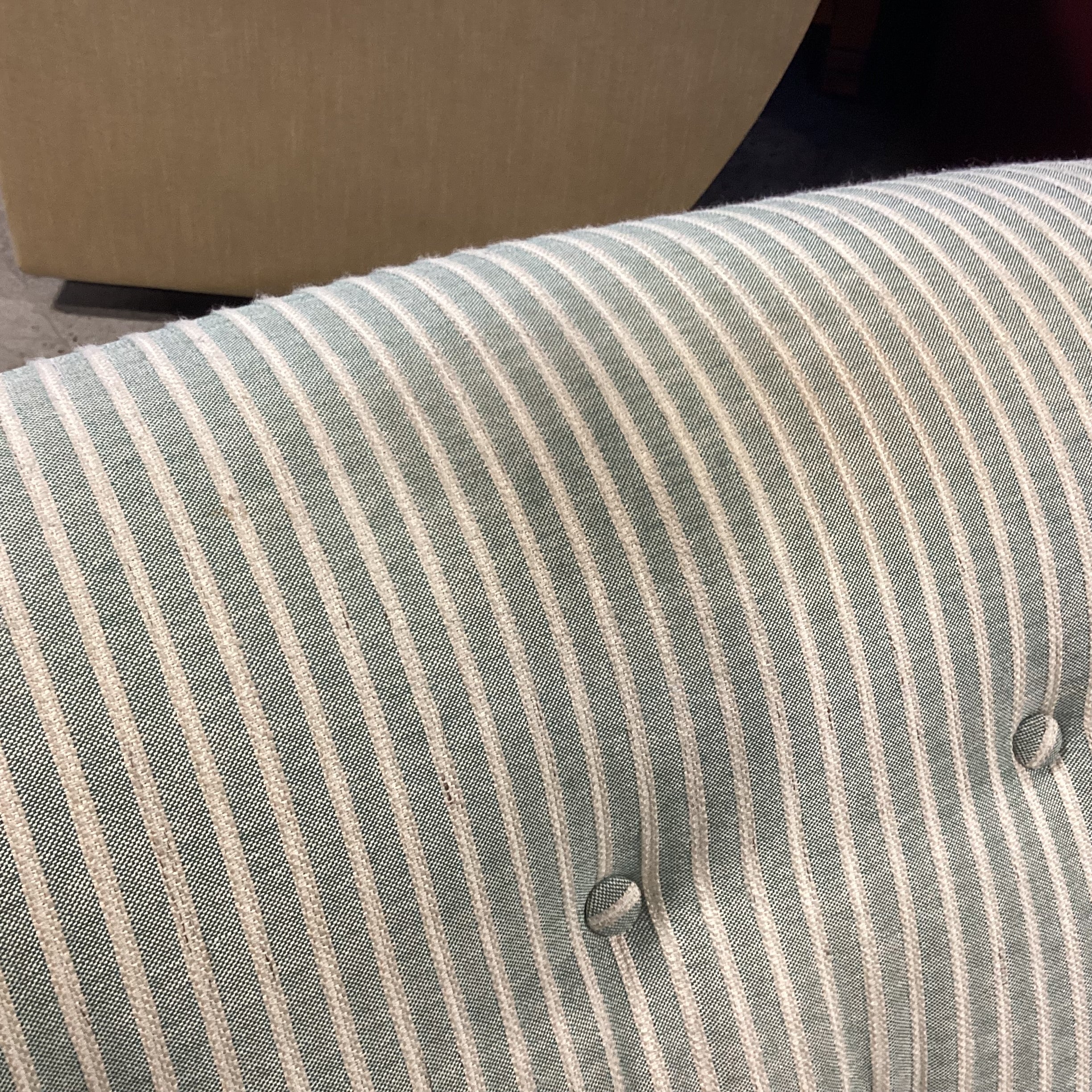 Cochrane Furniture Green & Ivory Woven Stripe Chair 39"x 39"x 33.5"