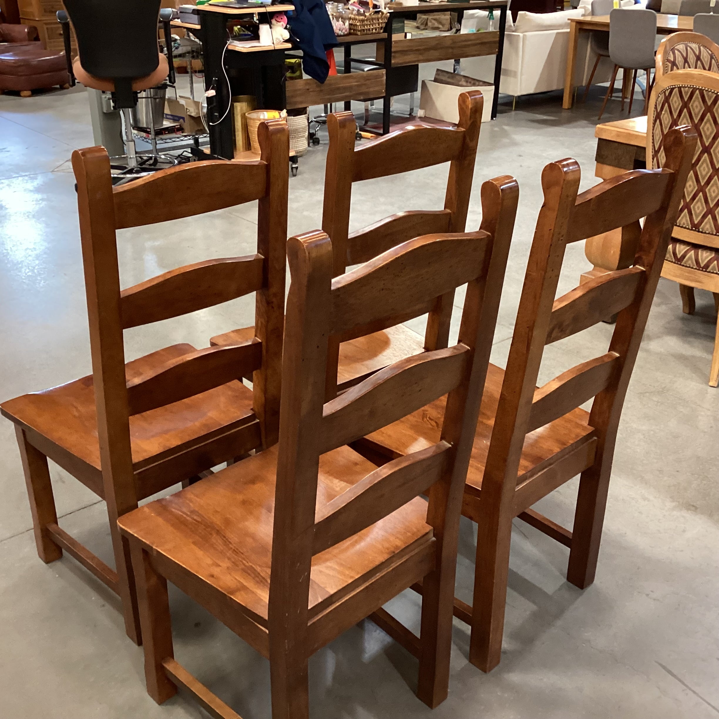 Set of 4 Dakota Ladder Back Solid Wood Dining Chairs 20"x 20"x 44"