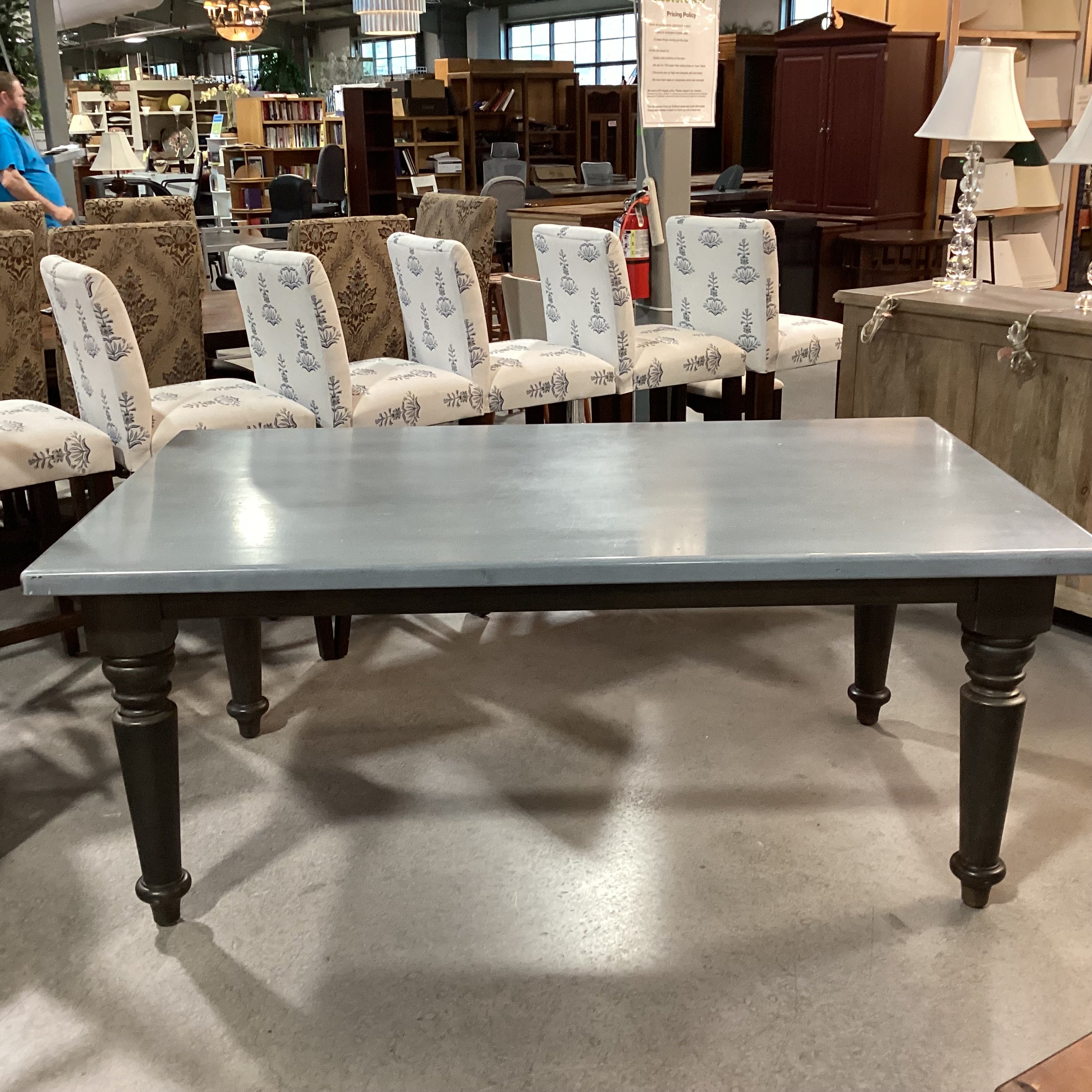 Bassett Bench Made Solid Wood with Grey Tones Finish Dining Table 72"x 42"x 30"