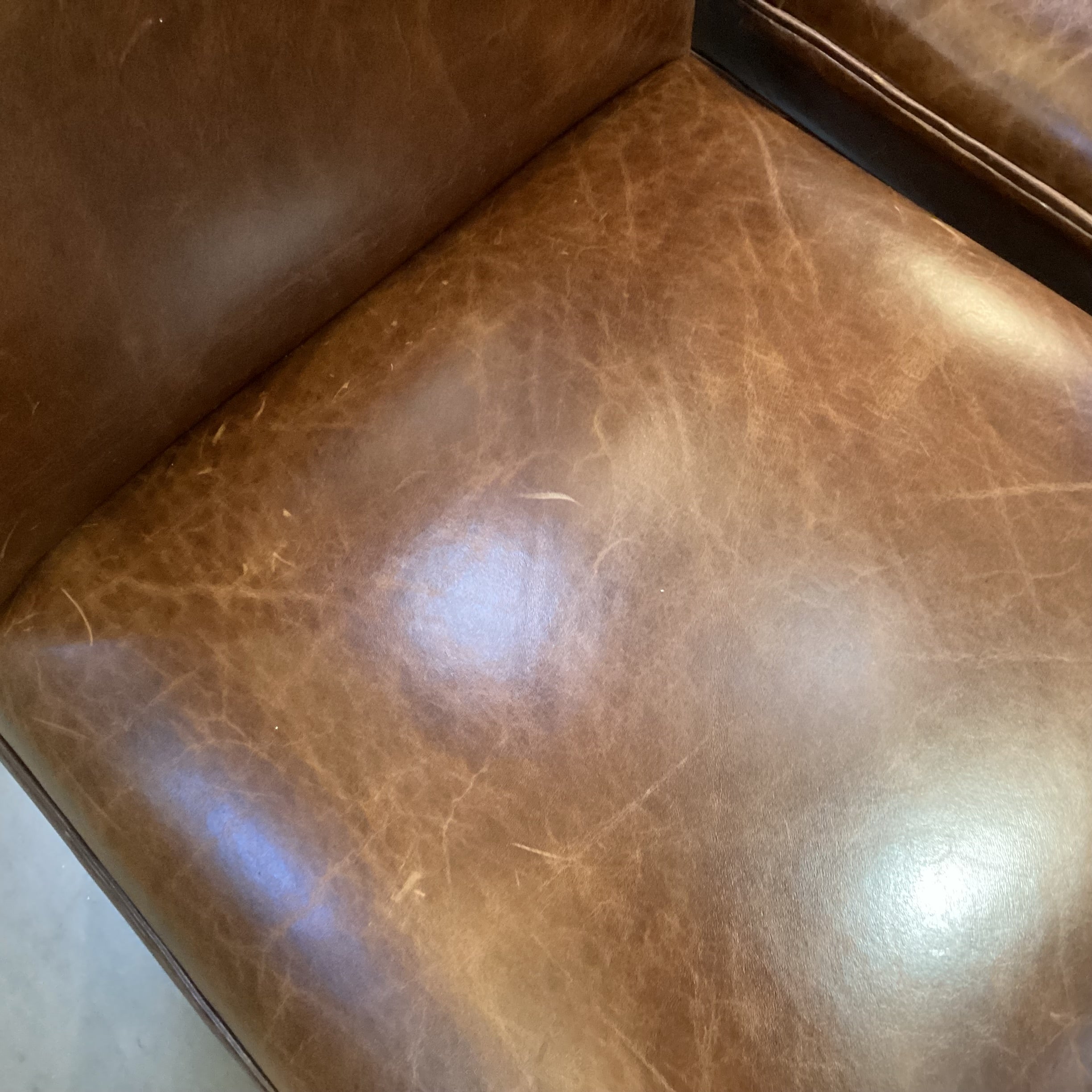 SET of 4 Restoration Hardware Distressed Leather Dining Chairs 21"x 24"x 42"