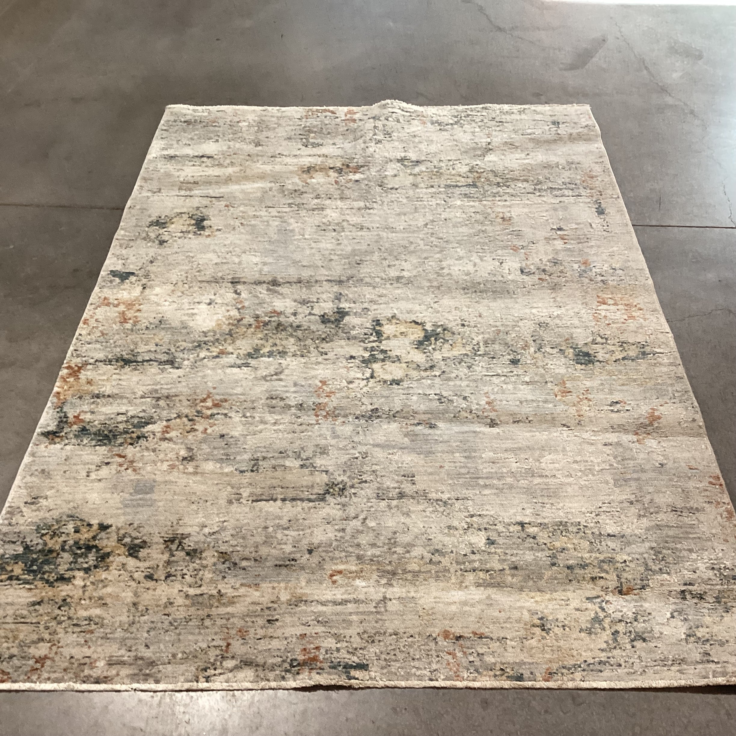 Surya LaiLa Grey Blue Rust Flatweave Poly Rug 5'x 7'5"