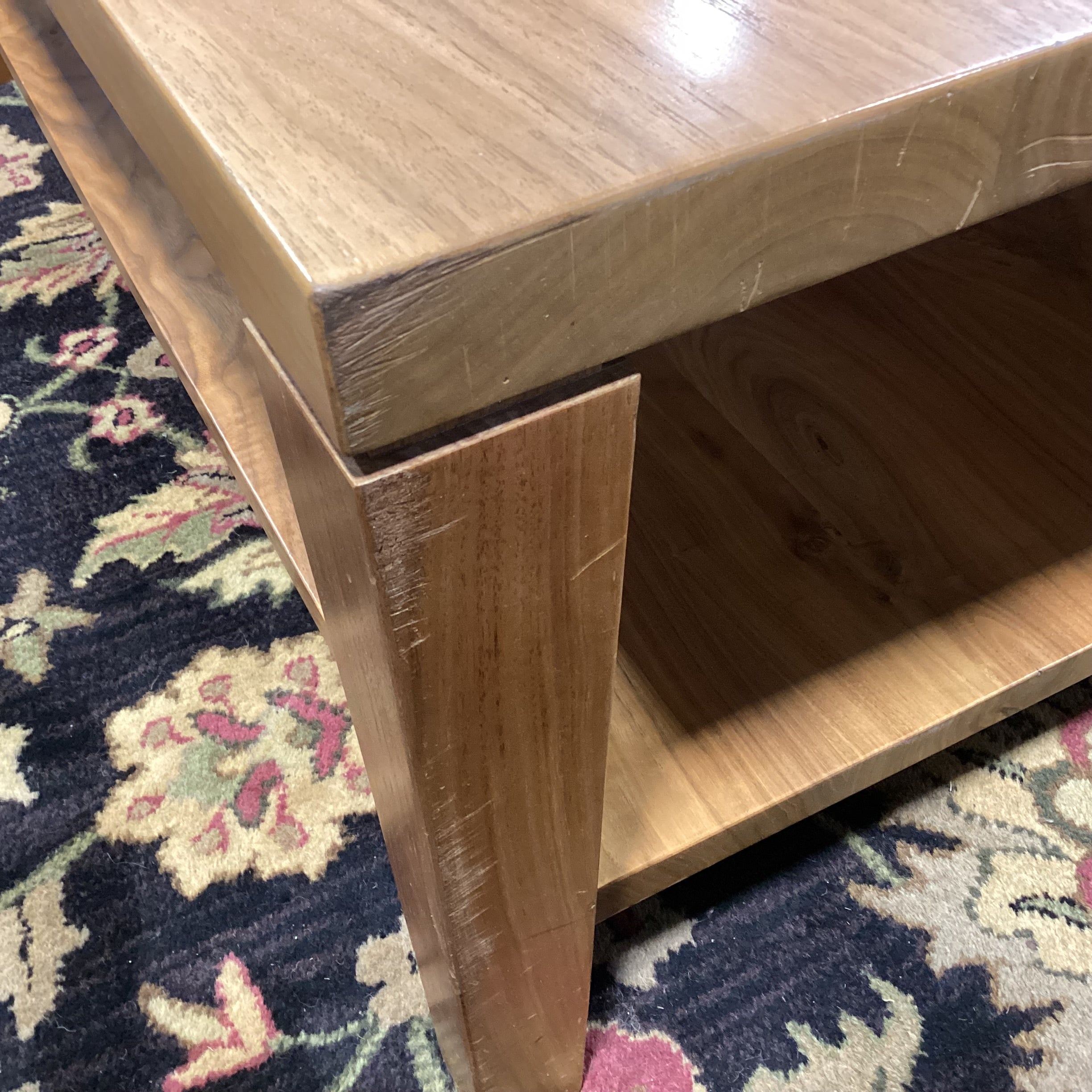 Solid Walnut with Bottom Shelf Coffee Table 42"x 42"x 16"