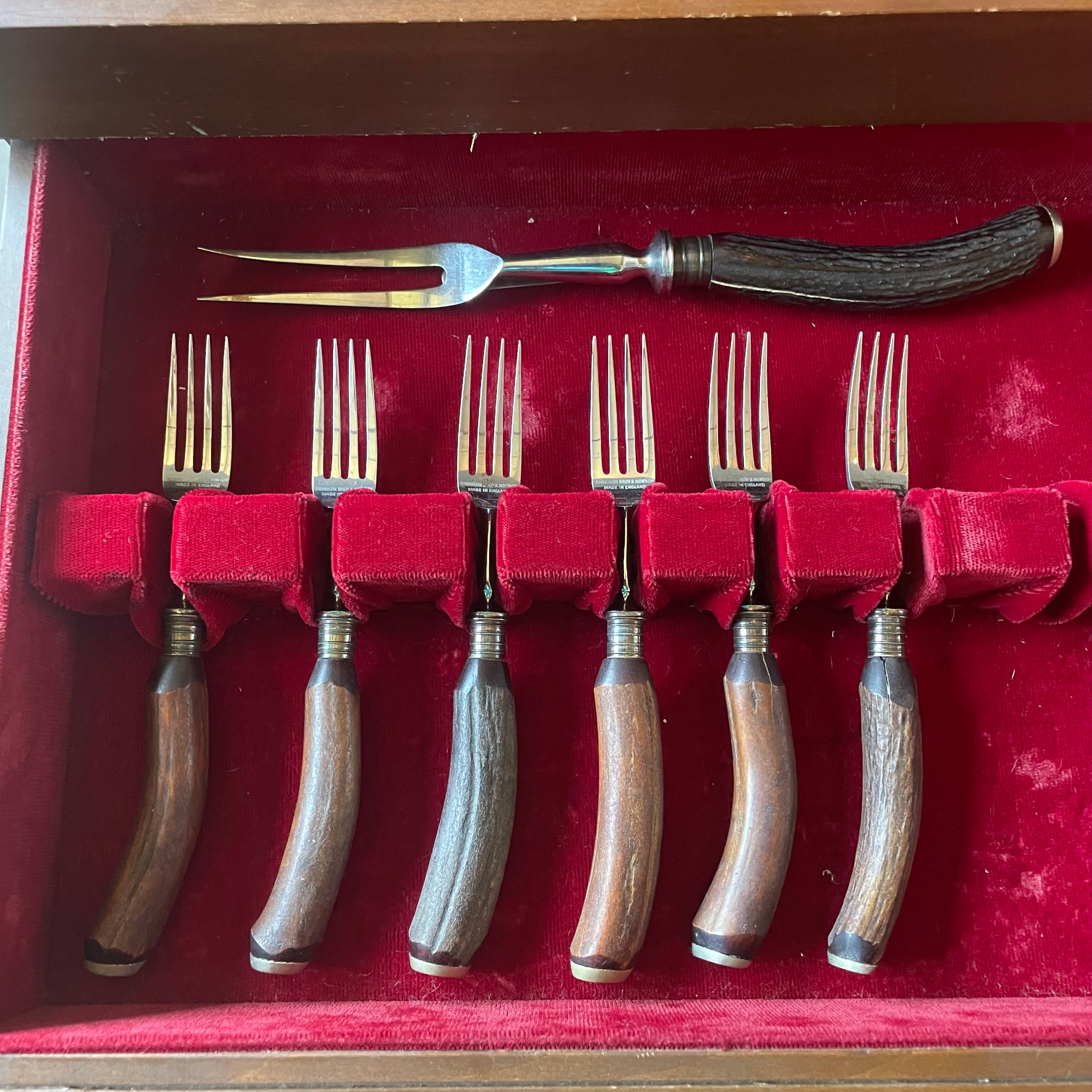 Vintage Set of 14 Pieces Harrison Bros. & Howson Master Steak and Carving Serviceware