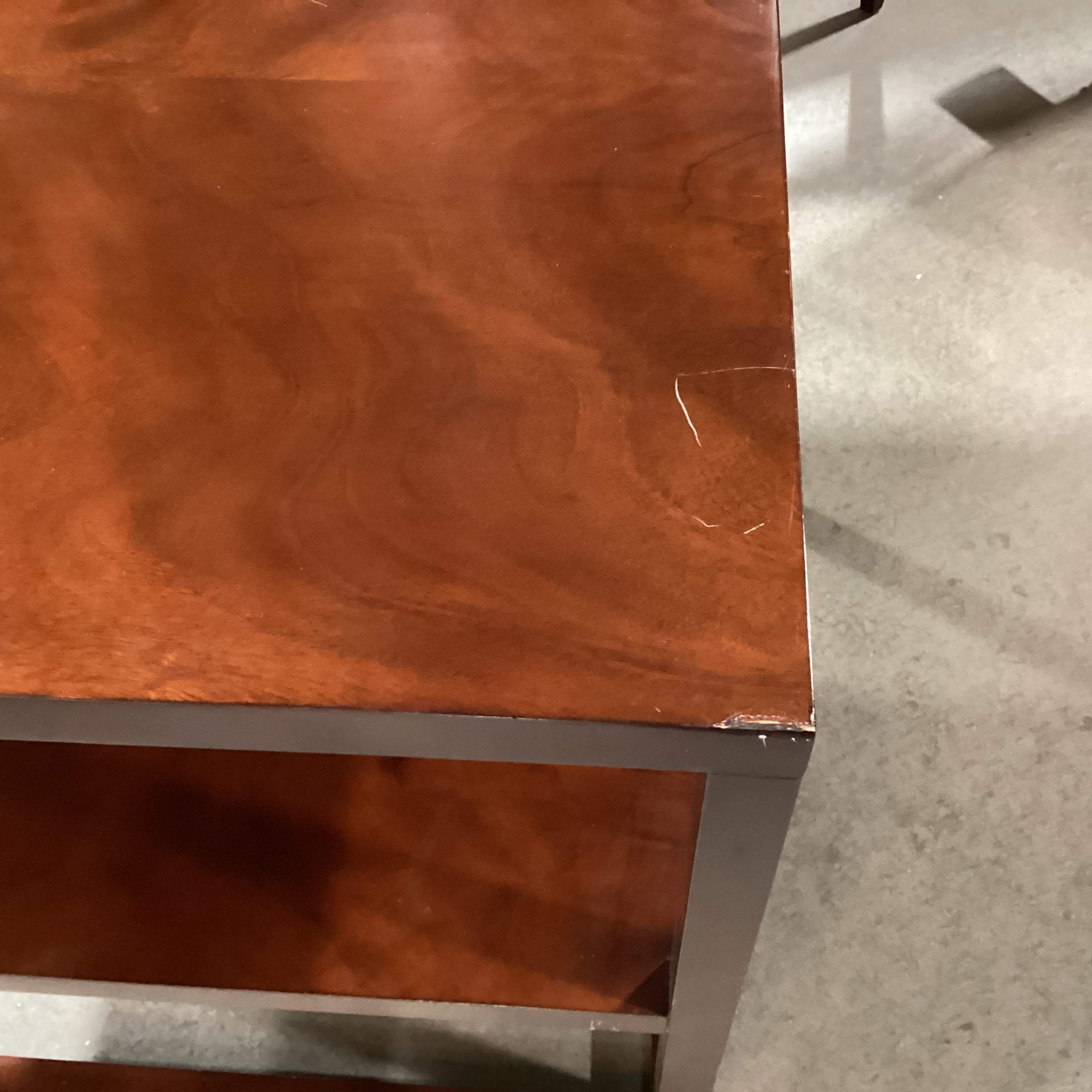 Bolier & Co Dark Finished Wood 2 Tiered End Table 28"x 26"x 26"