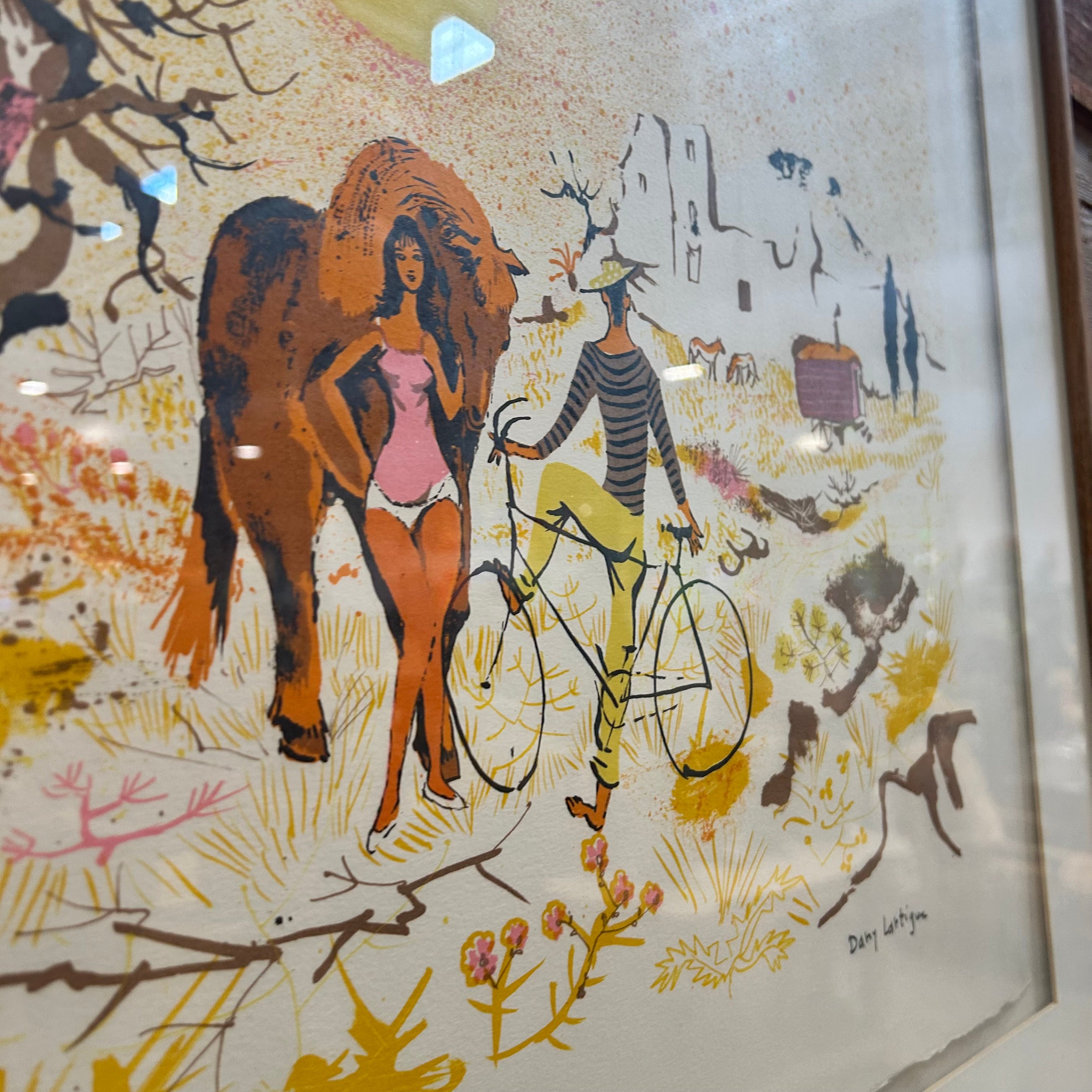 Dany Lartigue Color Lithograph "Les Gitans" 17/100 36"x 31"