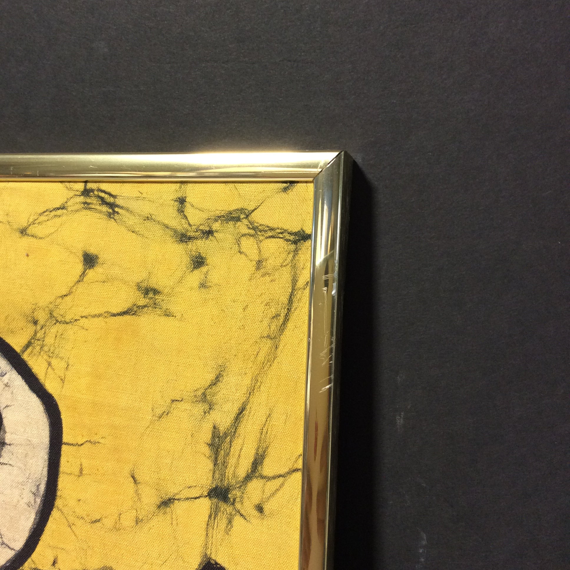 African Batik Art Of A Woman In A Gold Frame 20" x 28"