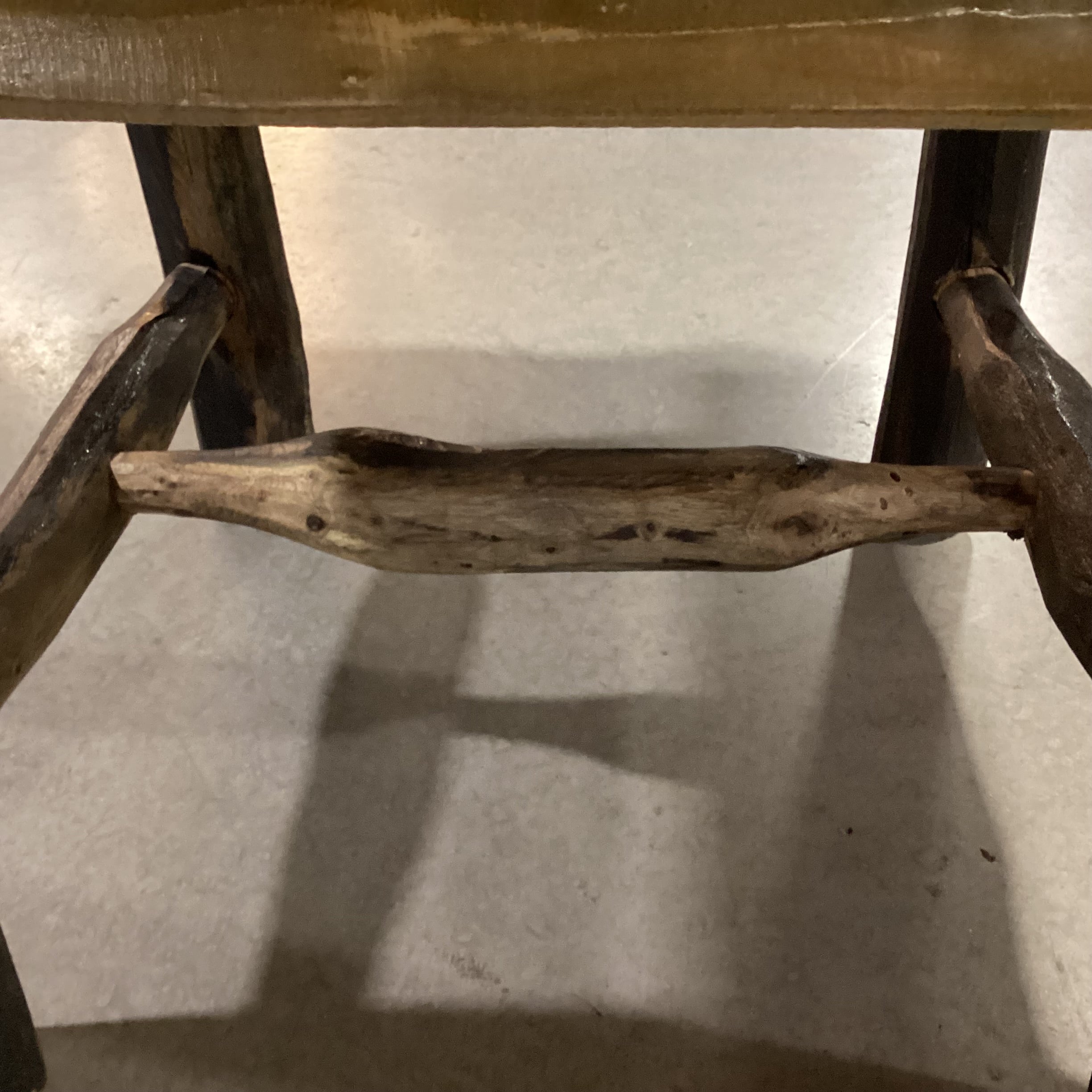 Live Edge & Log Dark Finish Solid Wood with Glass Top Accent Table 32"x 32"x 25"