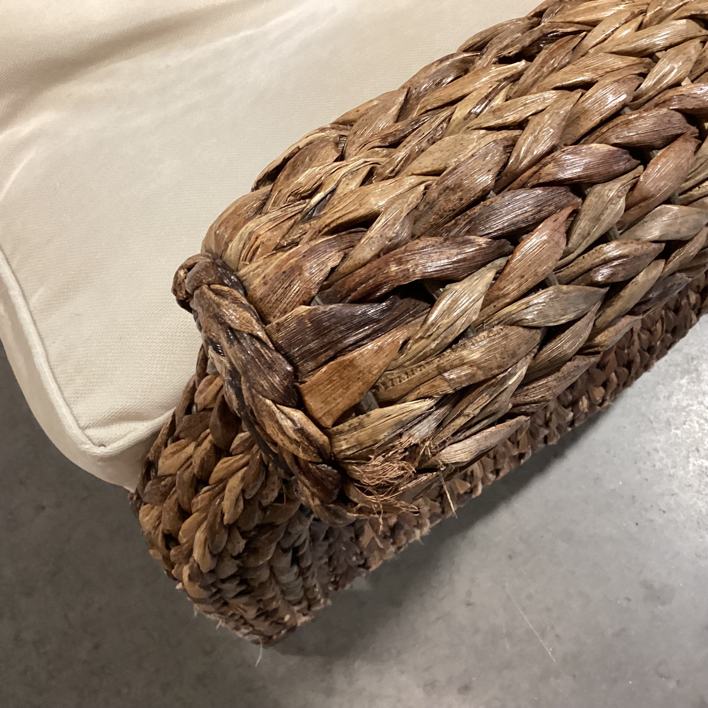 Pier One Seagrass Woven with Cushion Wing Chair 32"x 30"x 41"